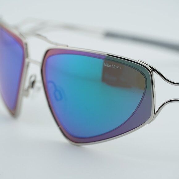 Nike NIKE VEIL EV24048 043 Sunglasses Silver Geometric Frame Size ONE SIZE - 2 Thumbnail