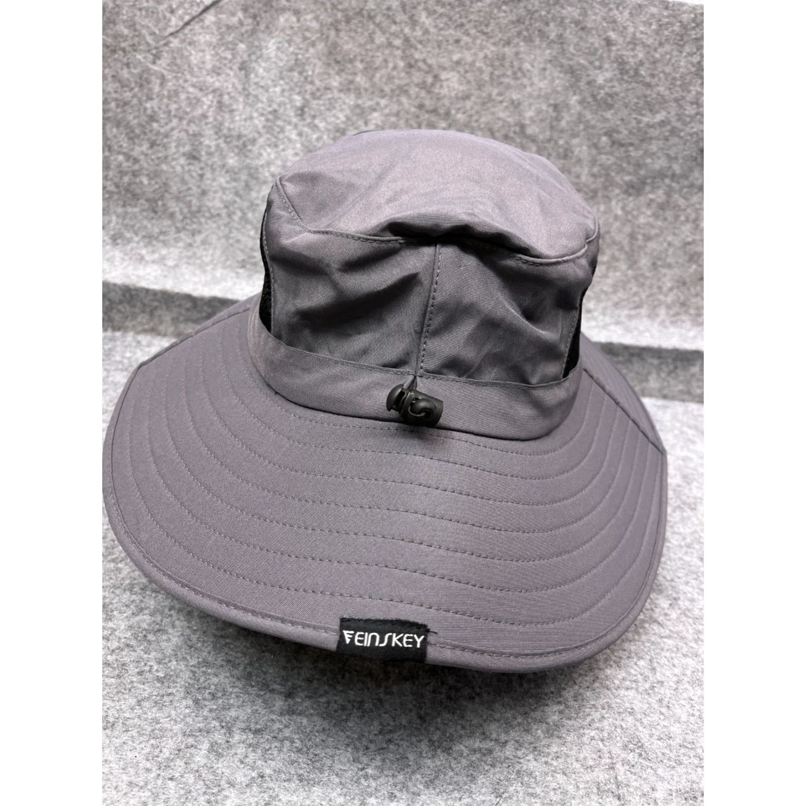 Vintage Einskey Sun Hat Adult One Size Gray Knit 100% Polyester Camp Outdoors Hat/Cap Unisex Adults Sun Hat Men Women Size ONE SIZE - 6 Thumbnail