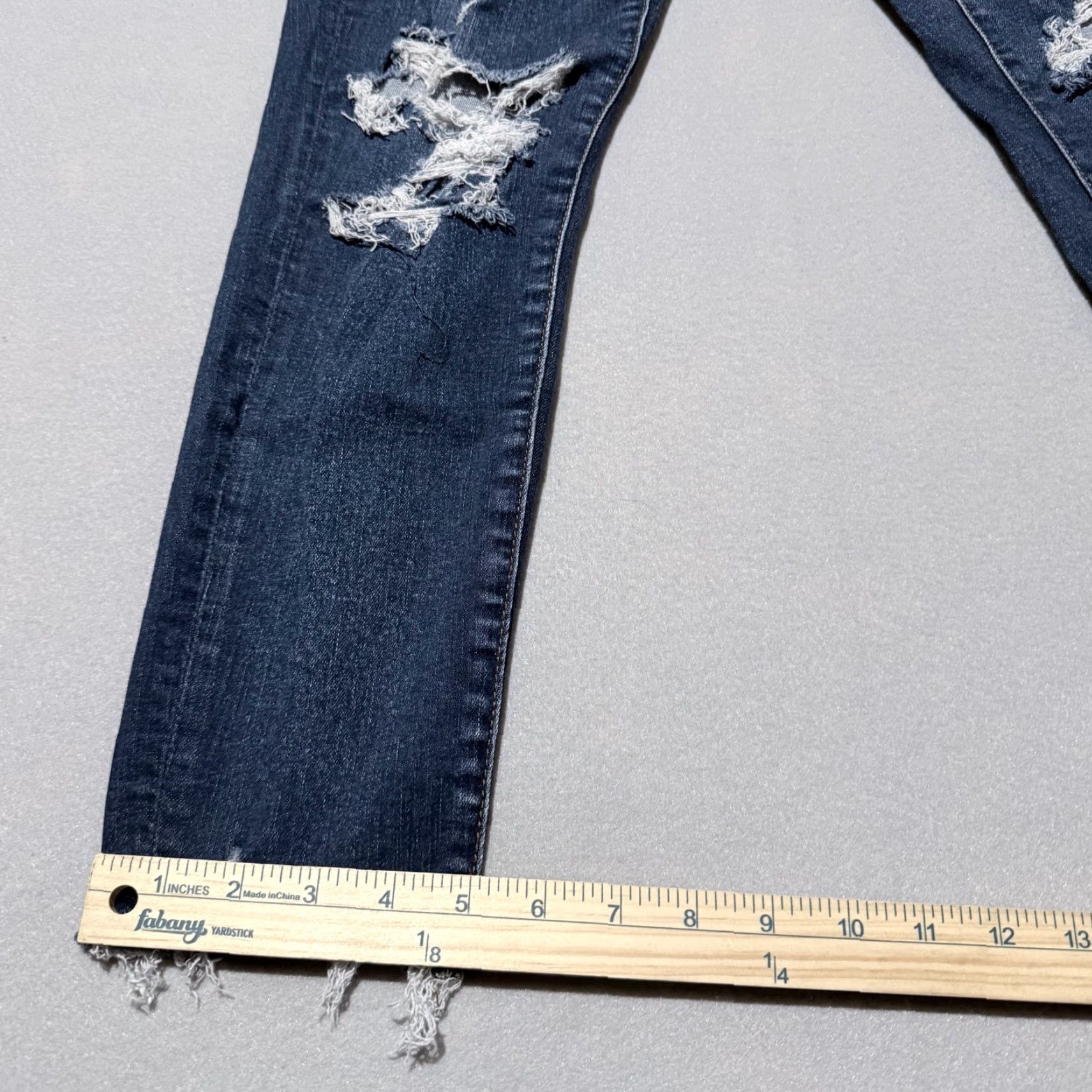American Eagle Outfitters American Eagle Outfitters Jeans Women's 10 Dark Wash Denim Distressed Stretch Regular Size 10 Blue Women Jeans Size 32" / US 10 / IT 46 - 5 Thumbnail