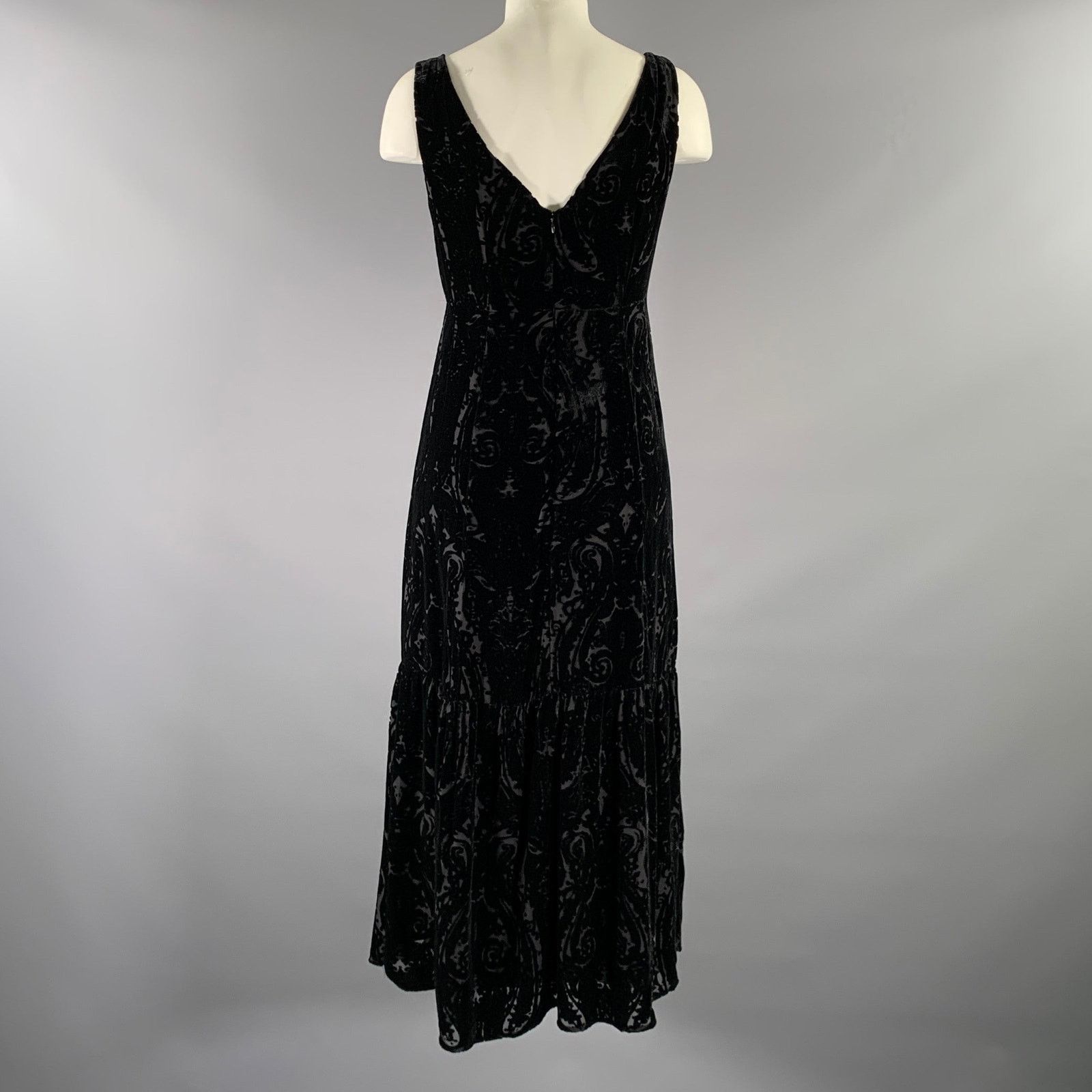 Nanette Lepore NANETTE LEPORE Size 2 Black Silk Paisley Maxi Long Dress Size XS / US 0-2 / IT 36-38 - 4 Thumbnail