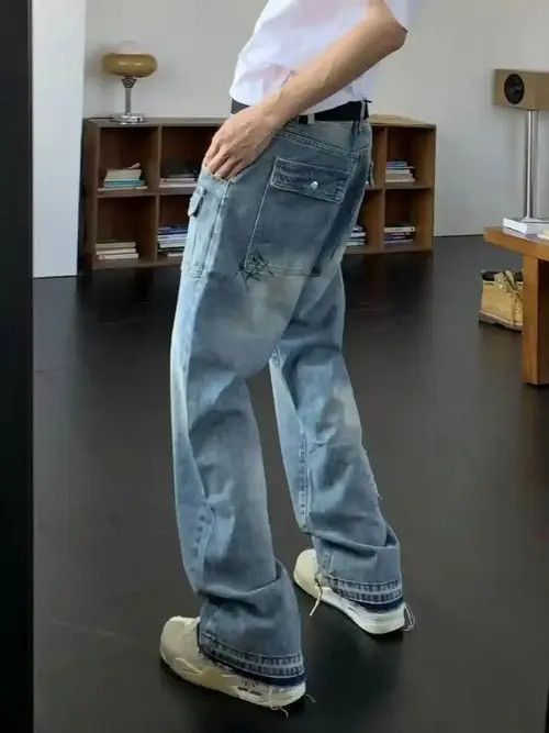 Designer × Japanese Brand × Vintage y2k distressed faded flared cargo jeans Size US 34 / EU 50 - 2 Thumbnail