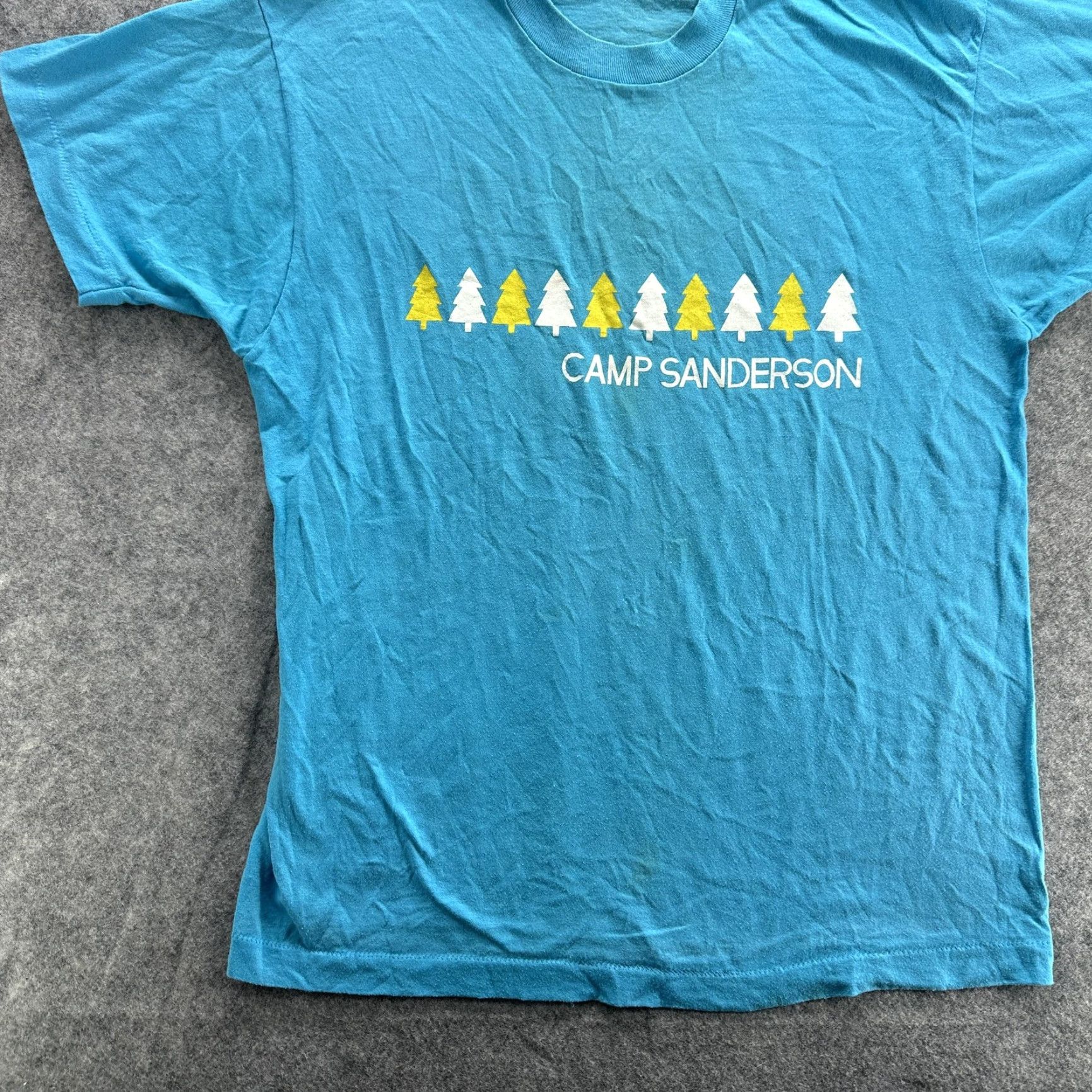 Vintage VINTAGE Camp Sanderson Shirt Mens XL Blue Graphic Trees Single Stitch 50/50 Shirt Mens XL Blue Graphic Camp Sanderson Trees Vintage Screen Stars 50/50 Size US XL / EU 56 / 4 - 3 Thumbnail