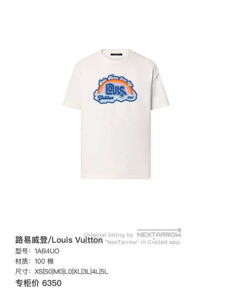 Louis Vuitton Louis Vuitton White Rainbow Letter Short Sleeve Size US XL / EU 56 / 4 - 6 Thumbnail