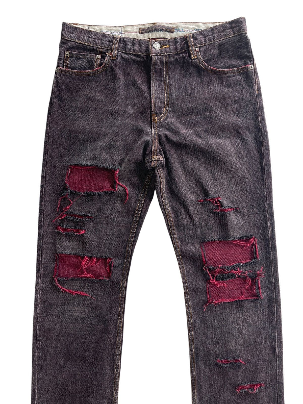 PPFM PPFM "Rock N Roll" Crazy Ripped Distressed Denim Size US 32 / EU 48 - 3 Thumbnail