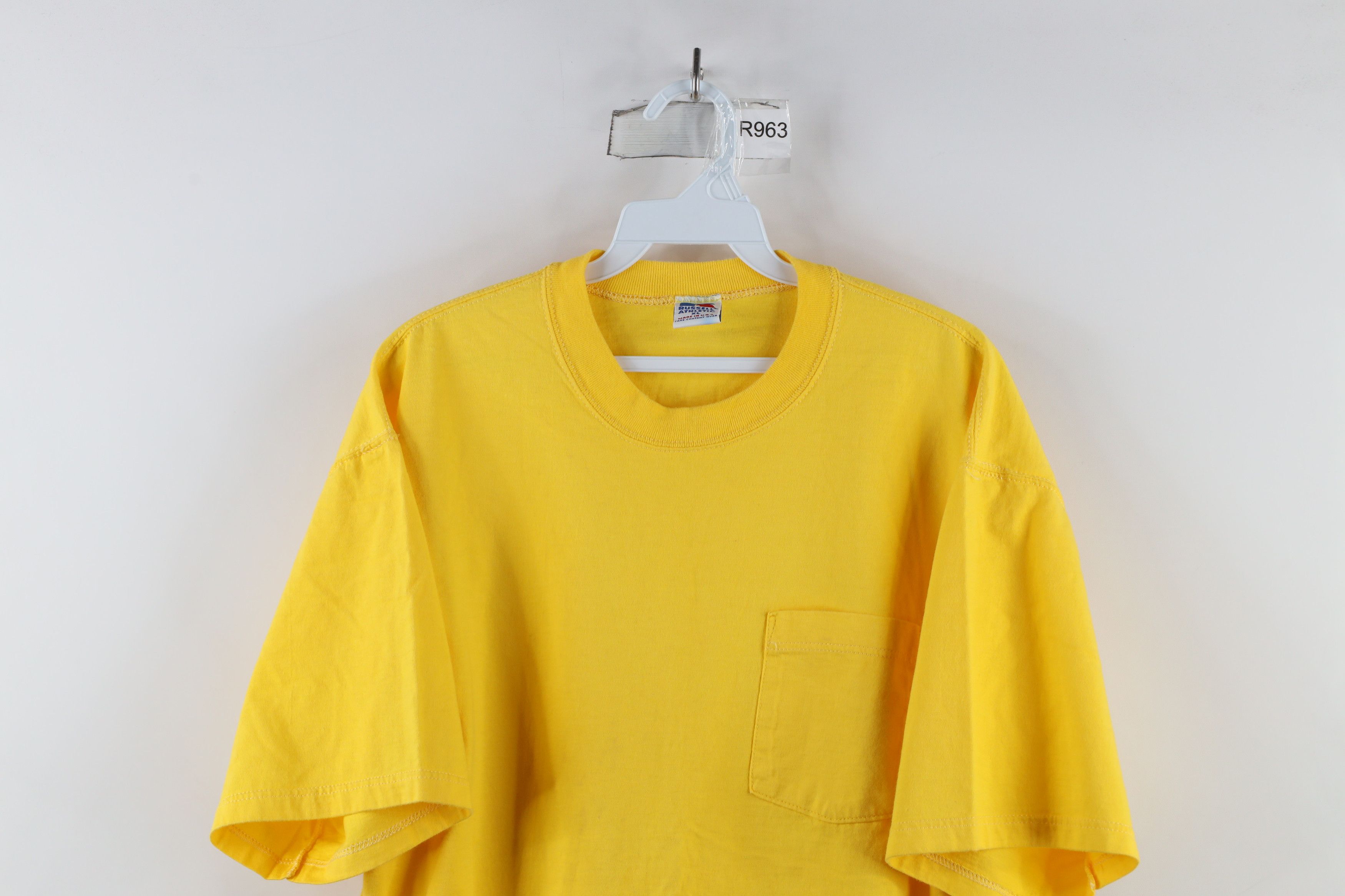 Russell Athletic × Vintage Vintage 90s Russell Athletic Blank Cotton Pocket T-Shirt USA Size US XL / EU 56 / 4 - 2 Thumbnail