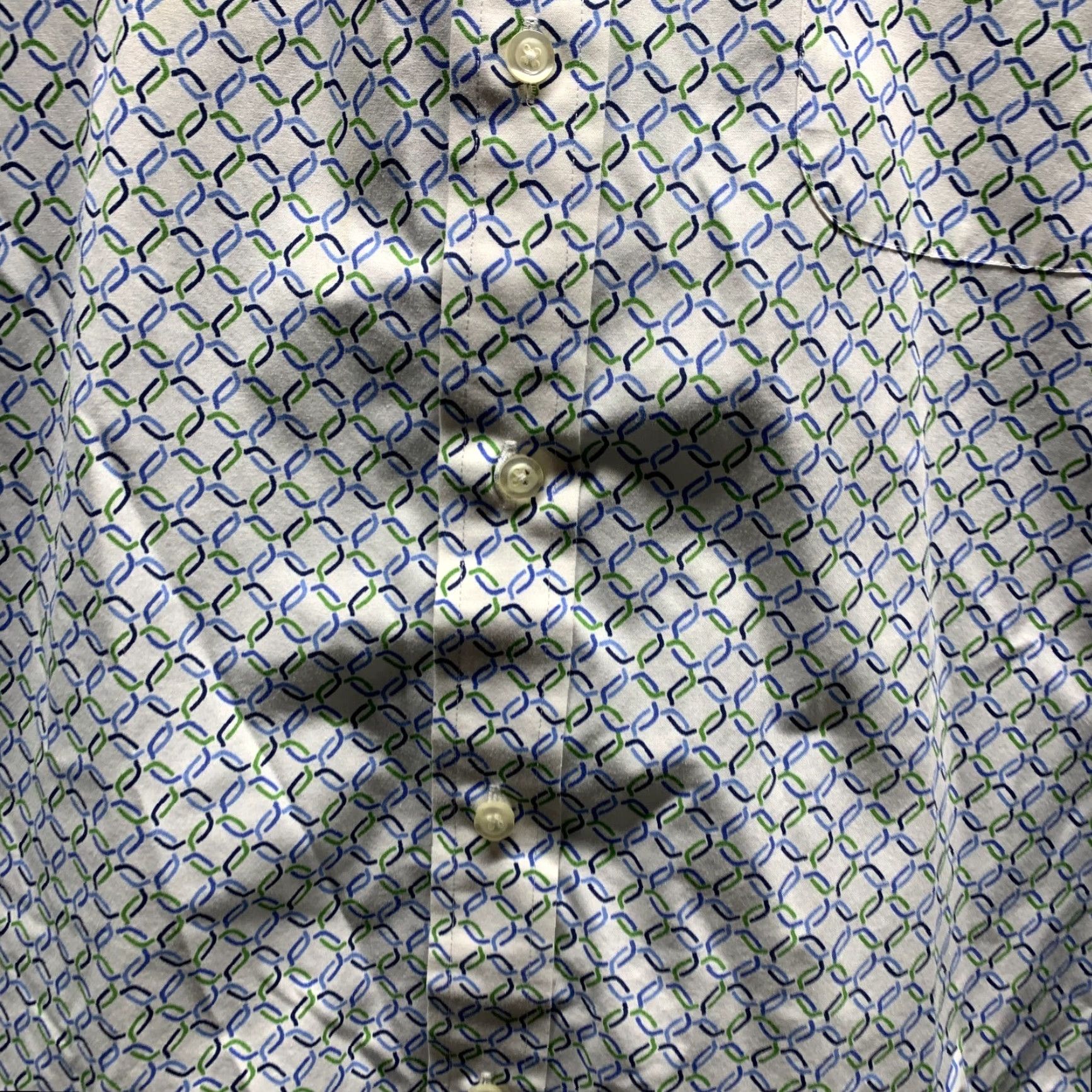 Lands' End VINTAGE Lands' End Shirt Mens Button-Up Collar Diamond Argyle 15.5 Medium White Cotton Long Sleeve Size US L / EU 52-54 / 3 - 4 Thumbnail