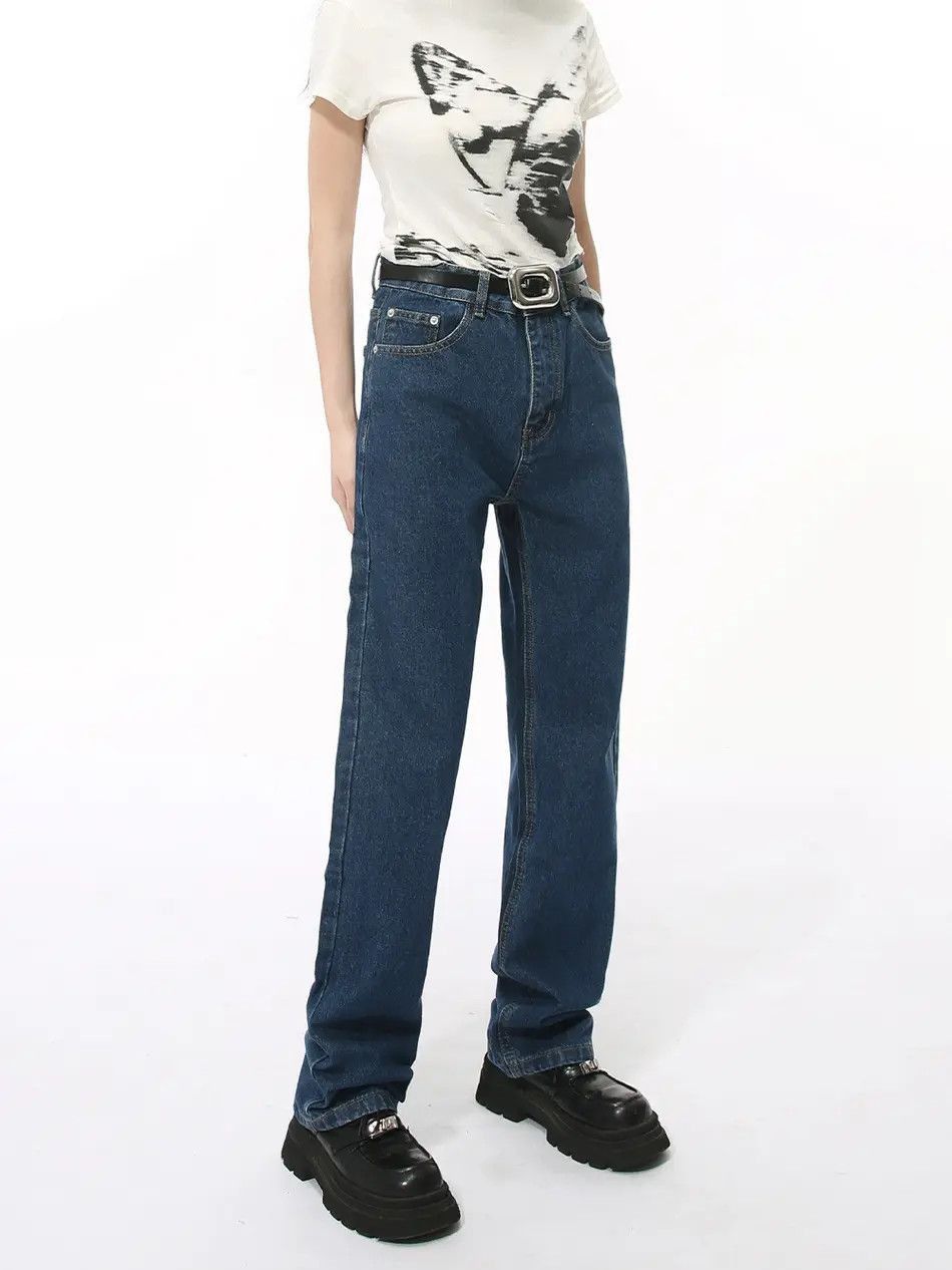 Japanese Brand Retro loose straight leg high street jeans Size US 32 / EU 48 - 3 Thumbnail