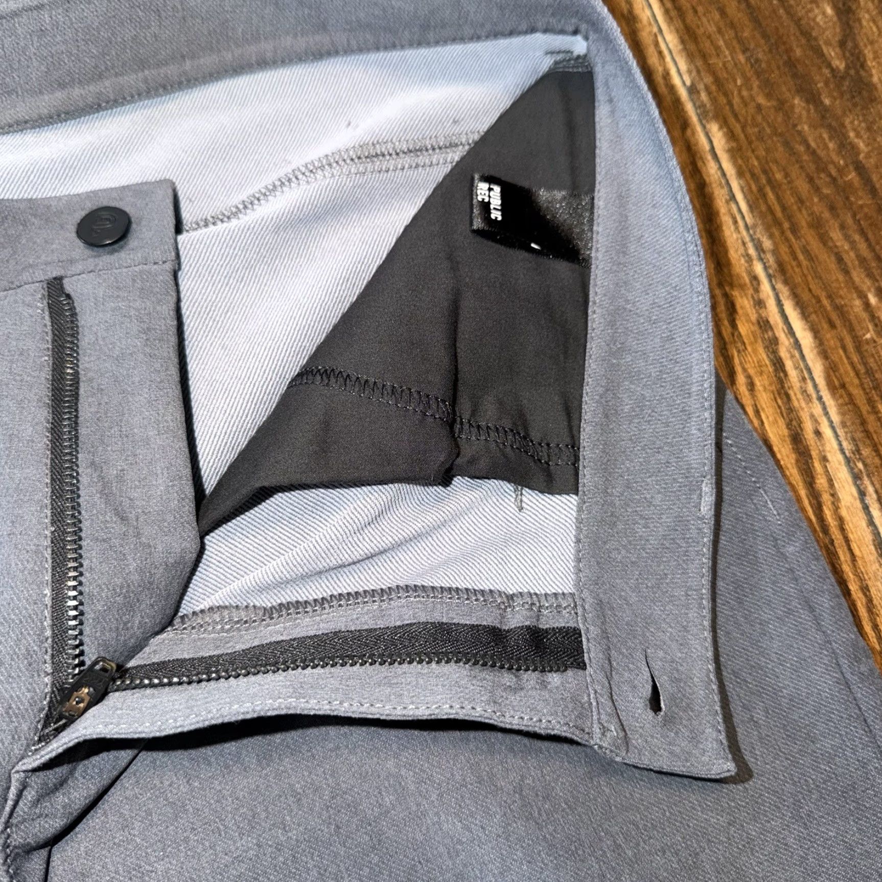Vintage Public Rec Workday Pants Mens Regular 33x32 Gray Stretch Zip Pocket Chino 5-Pocket Size US 33 - 6 Thumbnail