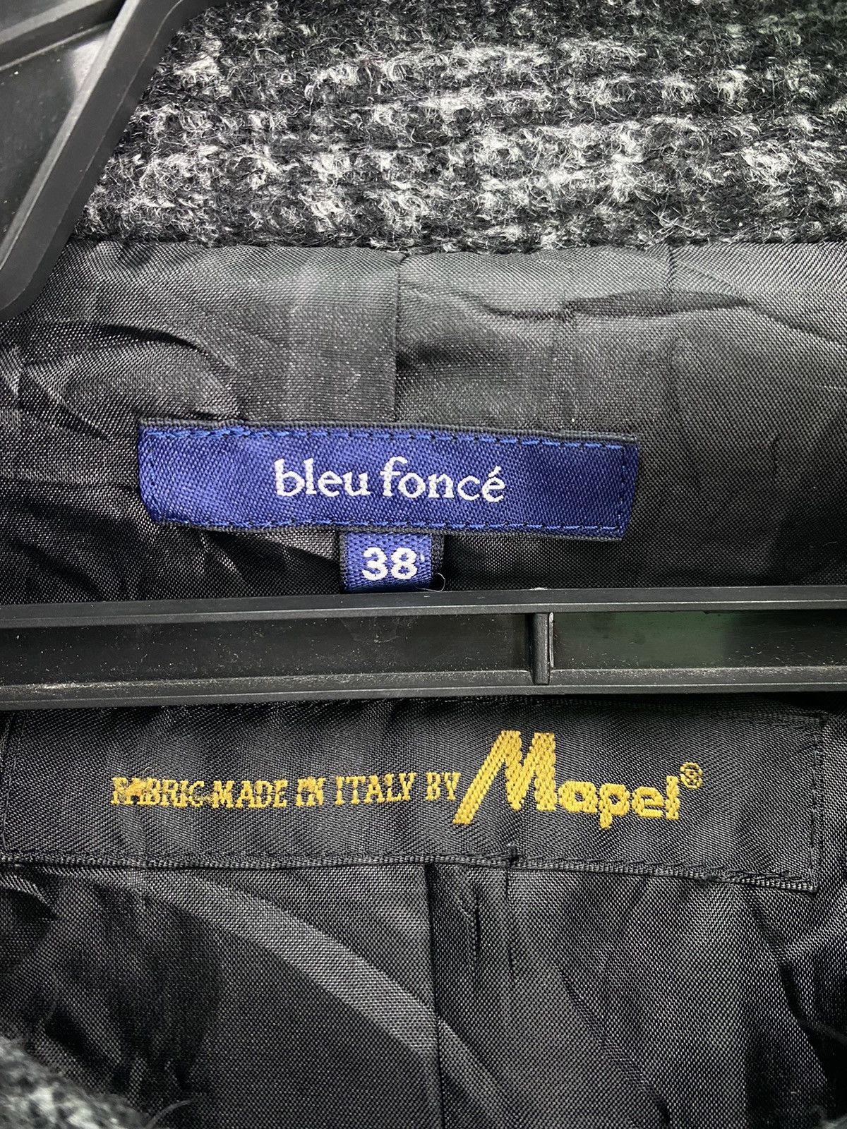 Japanese Brand × Vintage Vtg 90s Bleu Fonce fabric by Mapel italy wool coat Size XS / US 0-2 / IT 36-38 - 5 Thumbnail