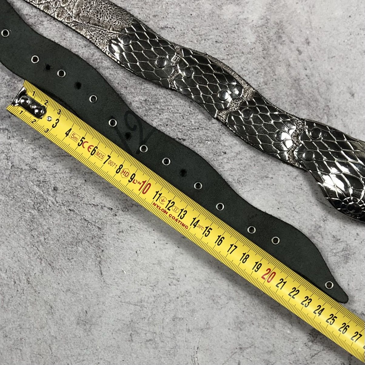 Vintage Y2K Vintage Silver Chrome Python Snake Buckle Leather Belt Size ONE SIZE - 22 Thumbnail