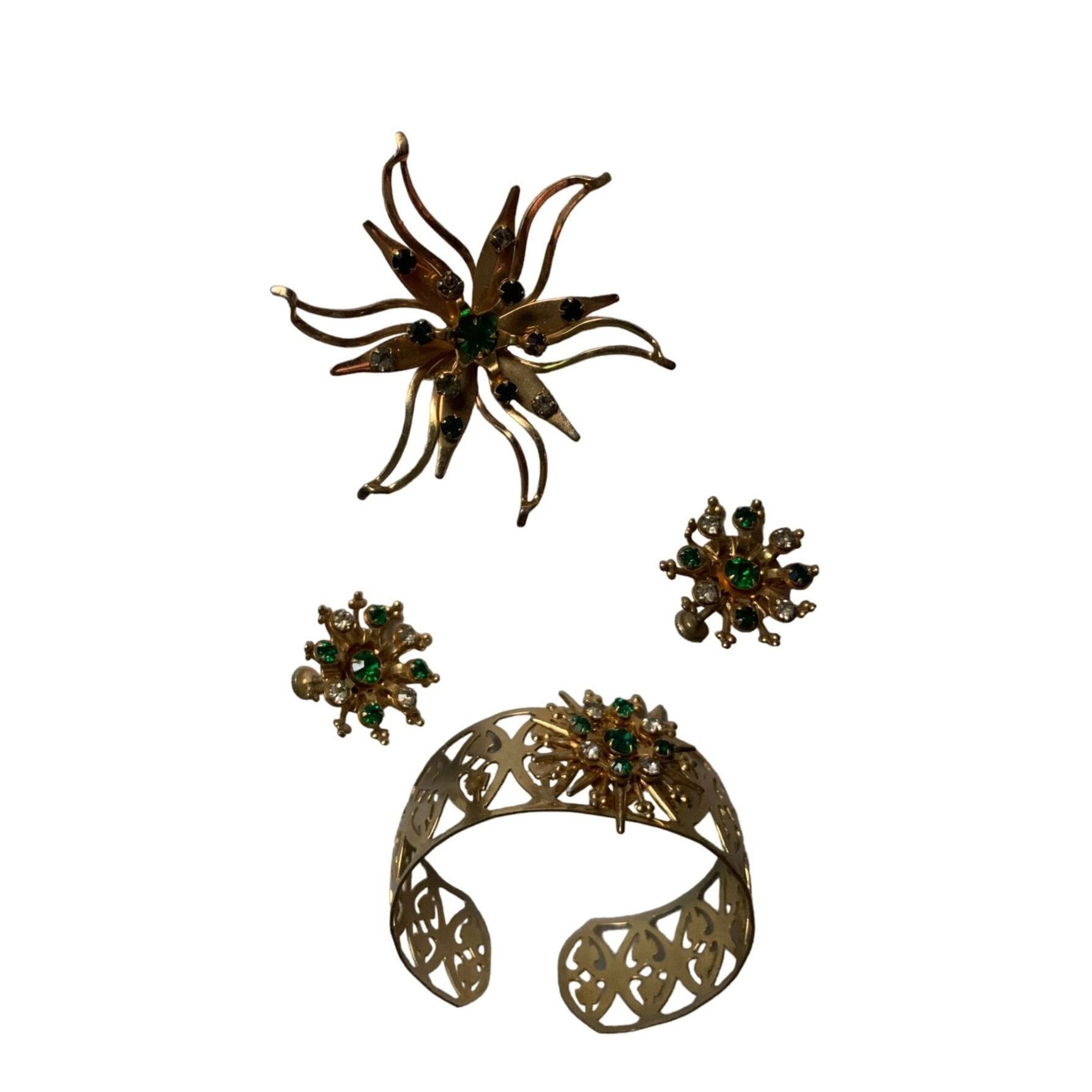 Other Vintage Womens Jewelry - Goldtone Bracelet, Earrings and Pin Size ONE SIZE - 2 Thumbnail