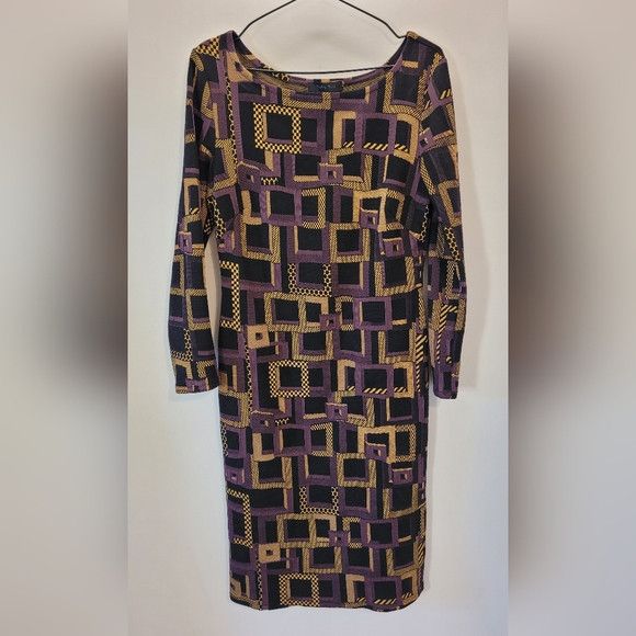 Other Nadya Toto Geometric Long Sleeve Dress - Saffron Purple - S Size S / US 4 / IT 40 - 1 Thumbnail
