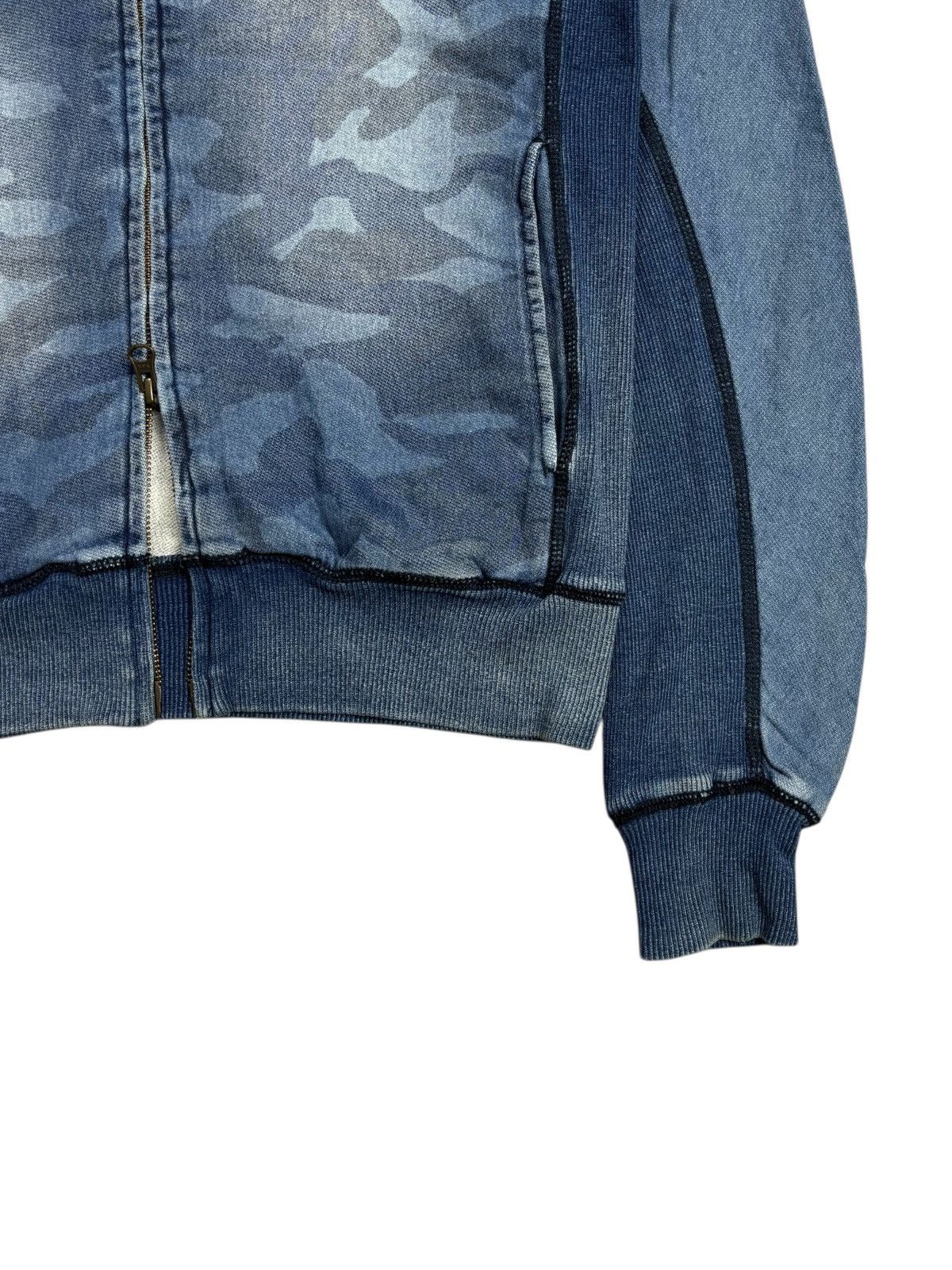 Hysteric Glamour 2000s 1PIU1GUALE3 - Washed Blue Camo Zip Hoodie Size US M / EU 48-50 / 2 - 3 Thumbnail