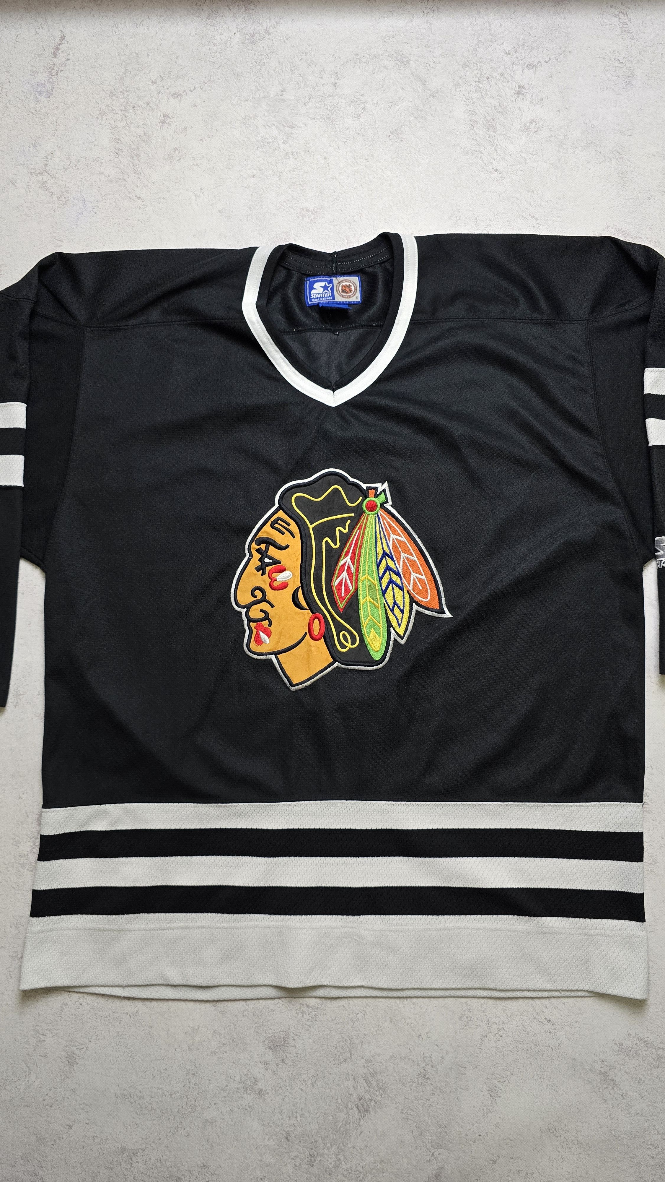 Starter Rare VTG Starter Chicago Blackhawks Ice Hockey NHL Jersey Size US L / EU 52-54 / 3 - 9 Thumbnail