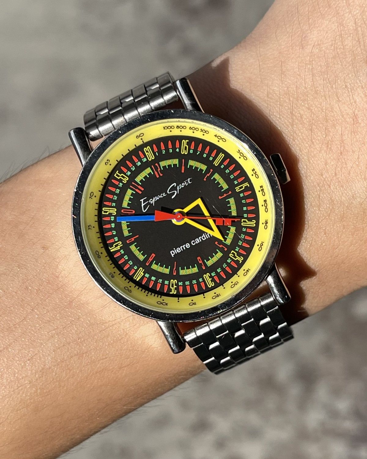 Designer × Pierre Cardin × Vintage 𝐕𝐢𝐧𝐭𝐚𝐠𝐞 𝐁𝐚𝐮𝐡𝐚𝐮𝐬 𝐩𝐢𝐞𝐫𝐫𝐞 𝐜𝐚𝐫𝐝𝐢𝐧 𝐄𝐬𝐩𝐚𝐜𝐞 𝐒𝐩𝐨𝐫𝐭 𝐐𝐮𝐚𝐫𝐭𝐳 𝐖𝐚𝐭𝐜𝐡 Size 38 - 4 Thumbnail