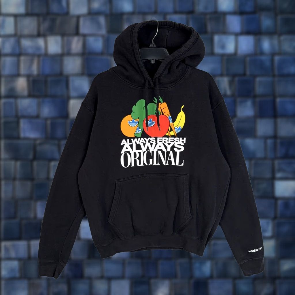 Adidas Adidas Hoodie Mens Large Black Always Fresh Always Original Graphic Fleece Graphic Print Kangaroo Pocket Pullover Crew Neck Long Sleeve Size US L / EU 52-54 / 3 - 1 Thumbnail