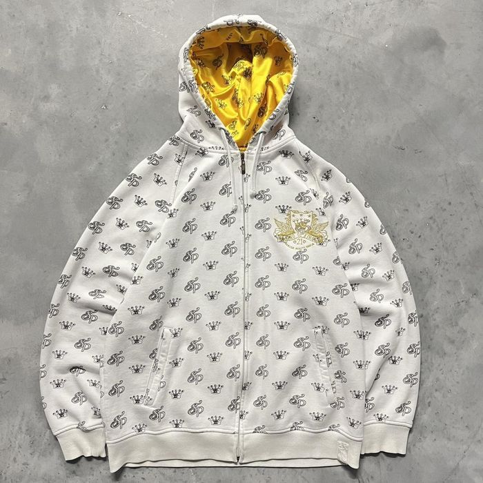 Southpole Crazy y2k Cyber Southpole Crown AOP Zip Up Hoodie. | Grailed