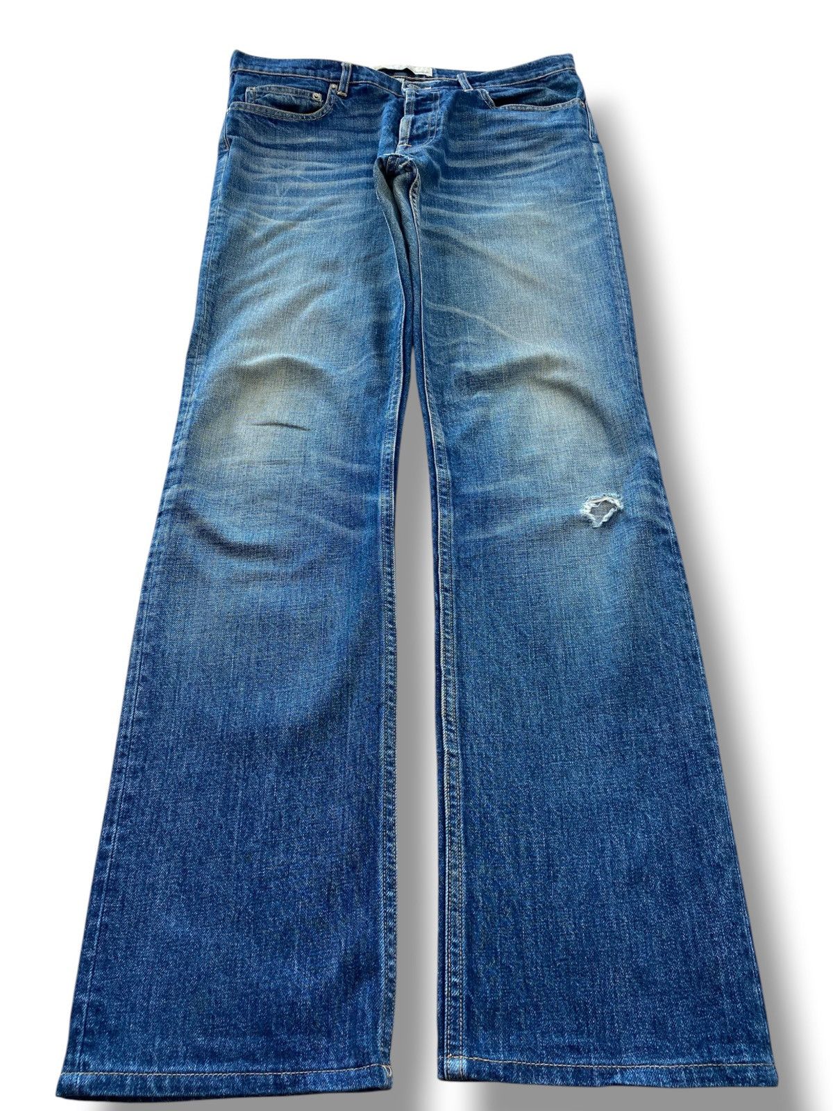 Golden Goose Golden Goose Faded Blue Wash Whiskered Straight Leg Jeans Size US 32 / EU 48 - 1 Thumbnail
