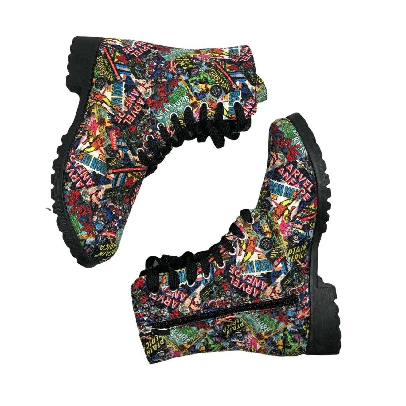 Other Marvel All Super Heroes Comic Print Combat Boots 10 Size US 10 / IT 40 - 4 Thumbnail