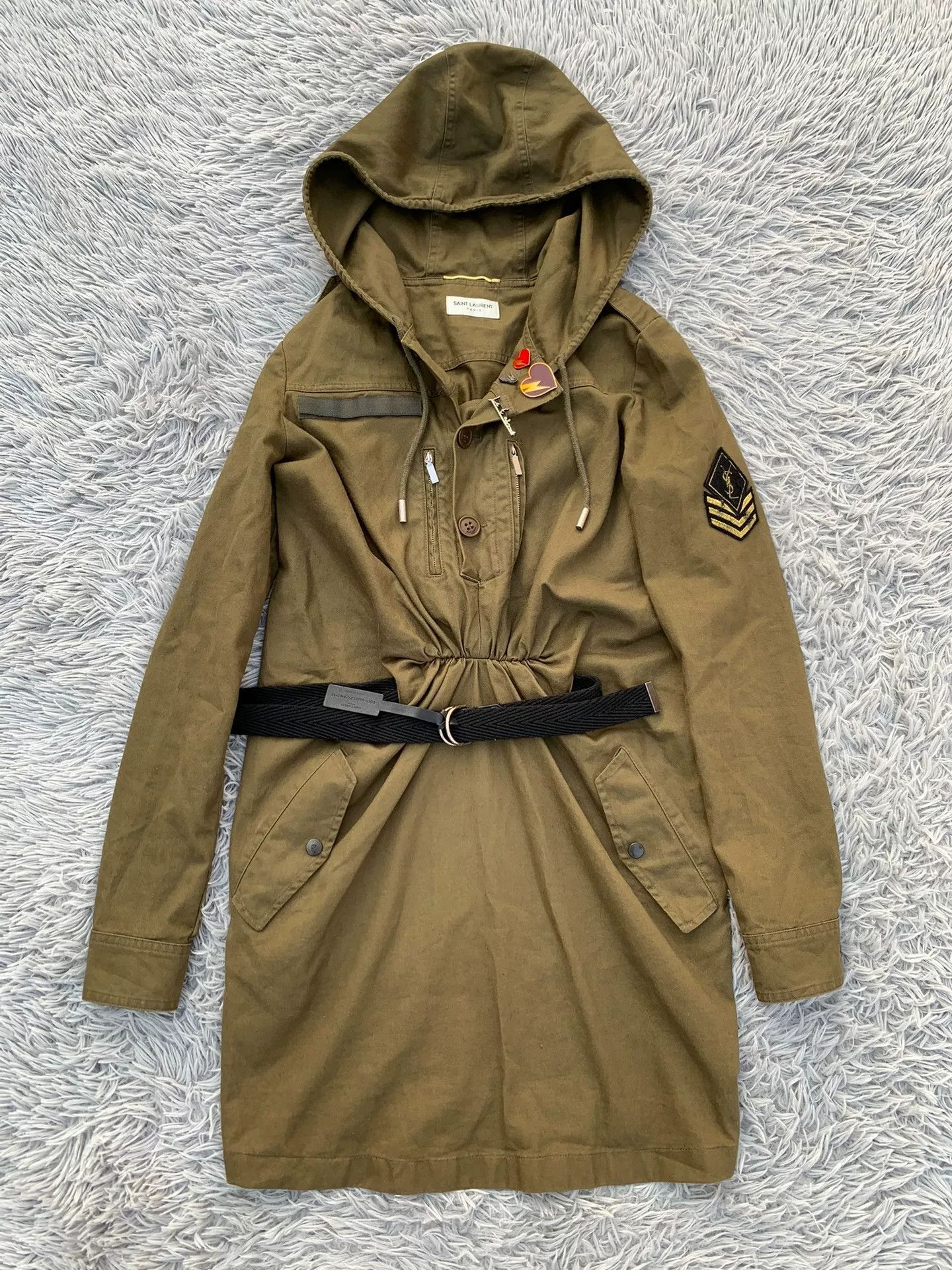 Saint Laurent Paris Saint Laurent Military Green Trench Coat Dress Size XS / US 0-2 / IT 36-38 - 1 Thumbnail