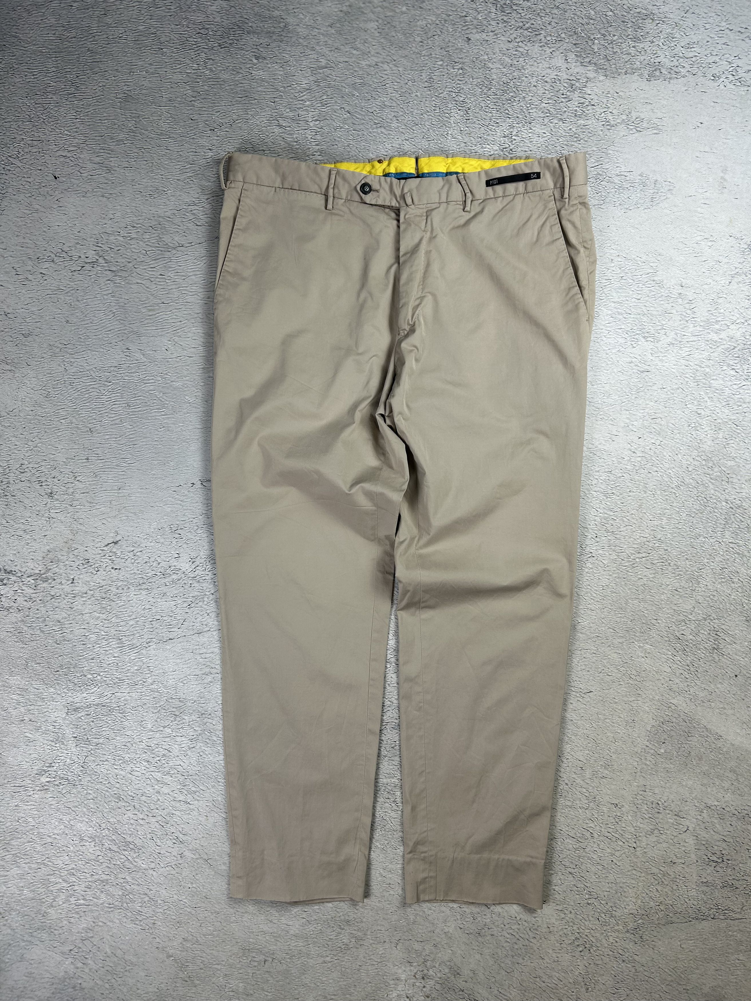 Designer × PT Torino PT01 Pantaloni Torino Pants Stretch Graven Fit Beige Y2K Size US 38 / EU 54 - 3 Thumbnail