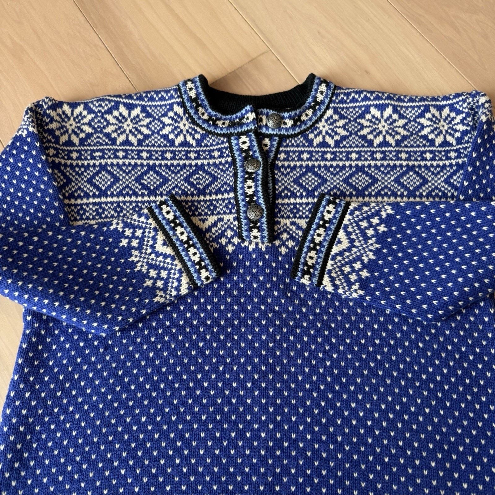 L.L. Bean Vintage LL Bean Nordic Sweater Women's Small Blue Cotton Size S / US 4 / IT 40 - 4 Thumbnail