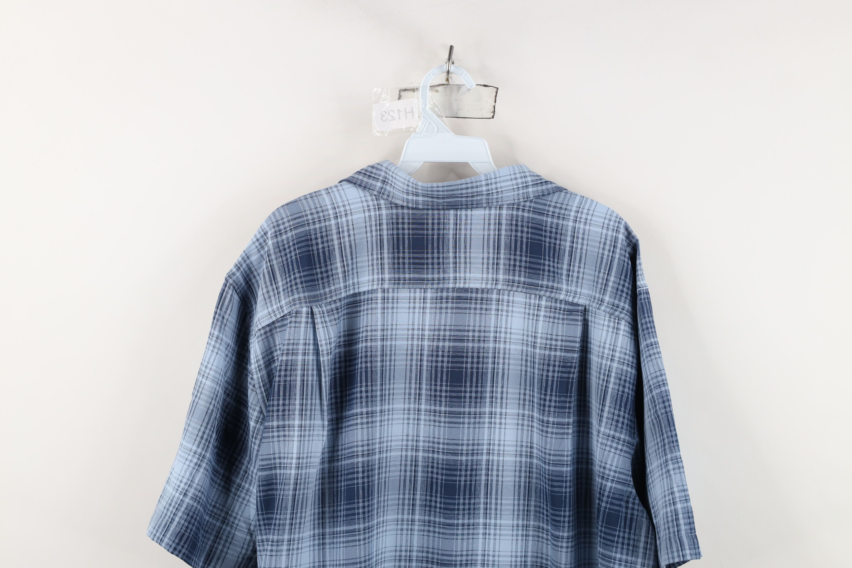 Orvis Y2K Orvis Knit Short Sleeve Collared Button Shirt Blue Plaid Size US XL / EU 56 / 4 - 11 Thumbnail