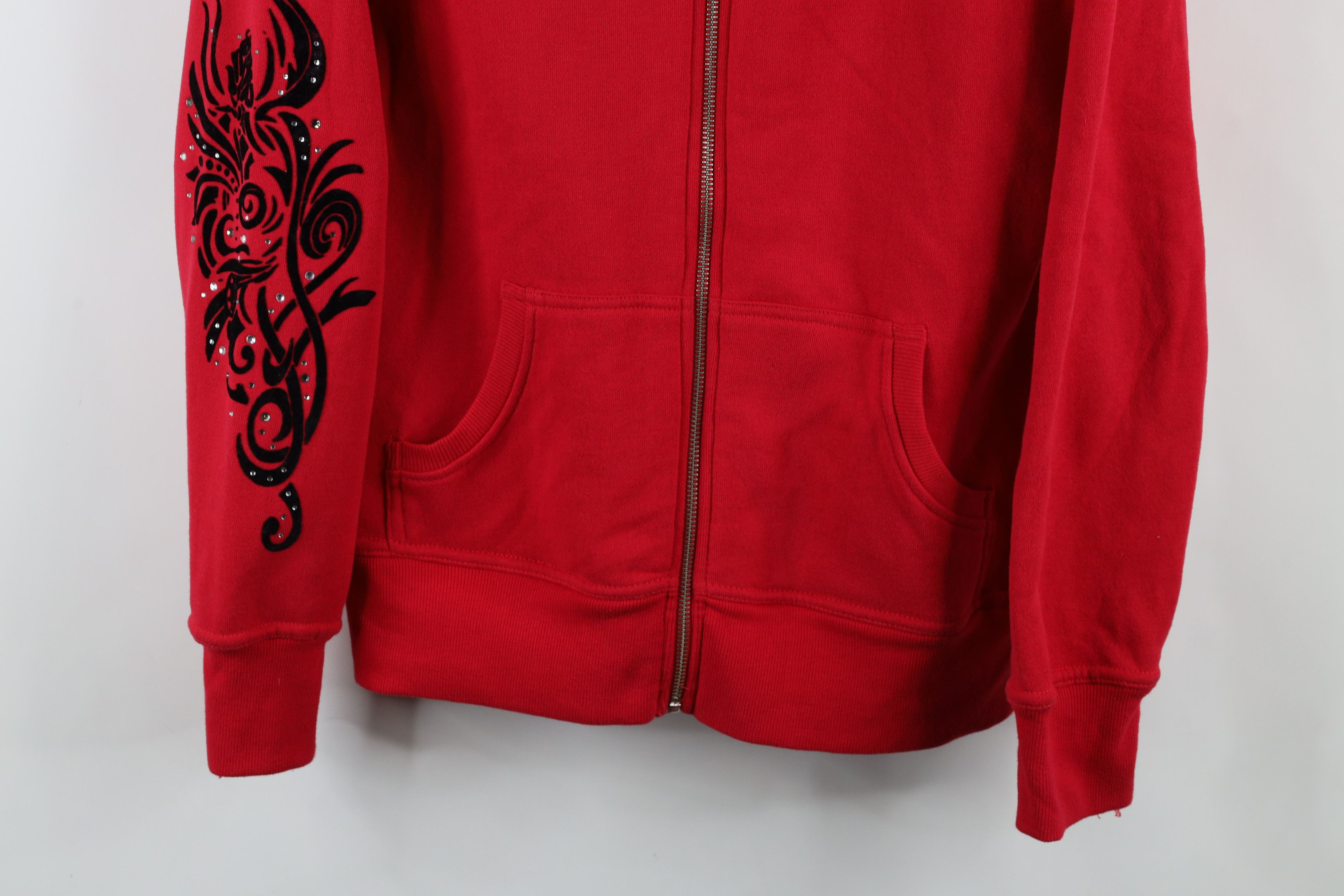 Harley Davidson × Vintage Vintage Y2K Harley Davidson Rose Sequin Full Zip Hoodie Size L / US 10 / IT 46 - 3 Thumbnail