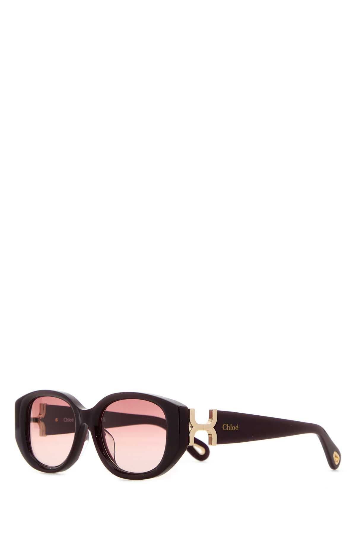 Chloe Burgundy Acetate Sunglasses Size ONE SIZE - 1 Thumbnail