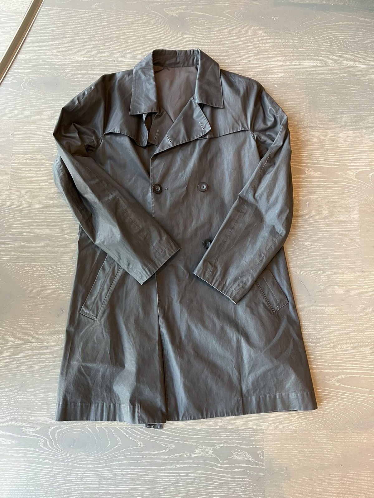 image of Vintage Jil Sander Minimalist Trenchcoat in Grey, Men's (Size Medium)