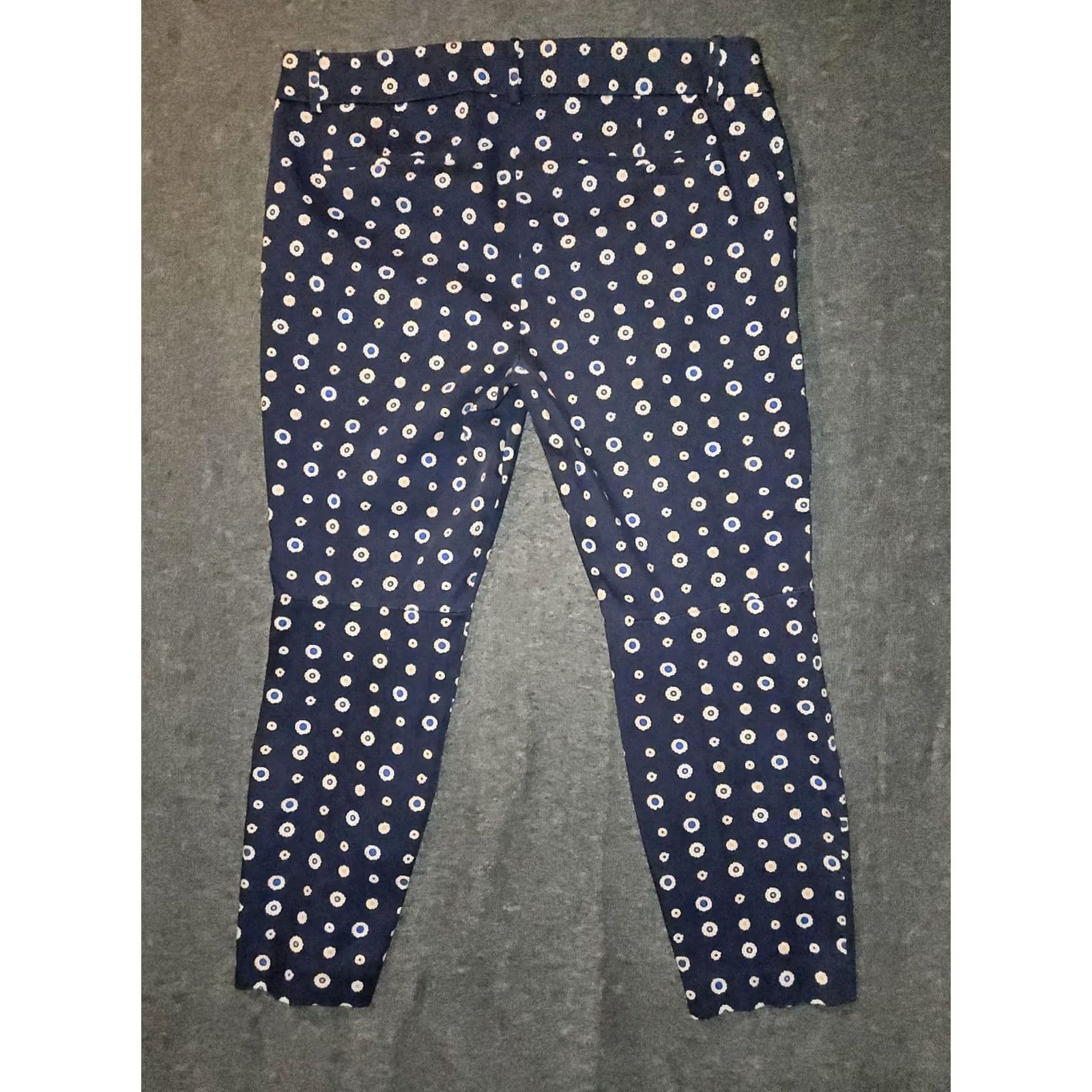 J.Crew J.Crew Minnie Crop Pants Women's 14 Geometric AOP Side Zip Preppy Workwear Shirt? Size 36" / US 14 / IT 50 - 6 Thumbnail