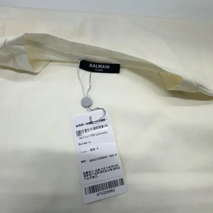 Balmain Balmain White Short Sleeve Round Neck T-Shirt -2507 Size M / US 6-8 / IT 42-44 - 4 Thumbnail