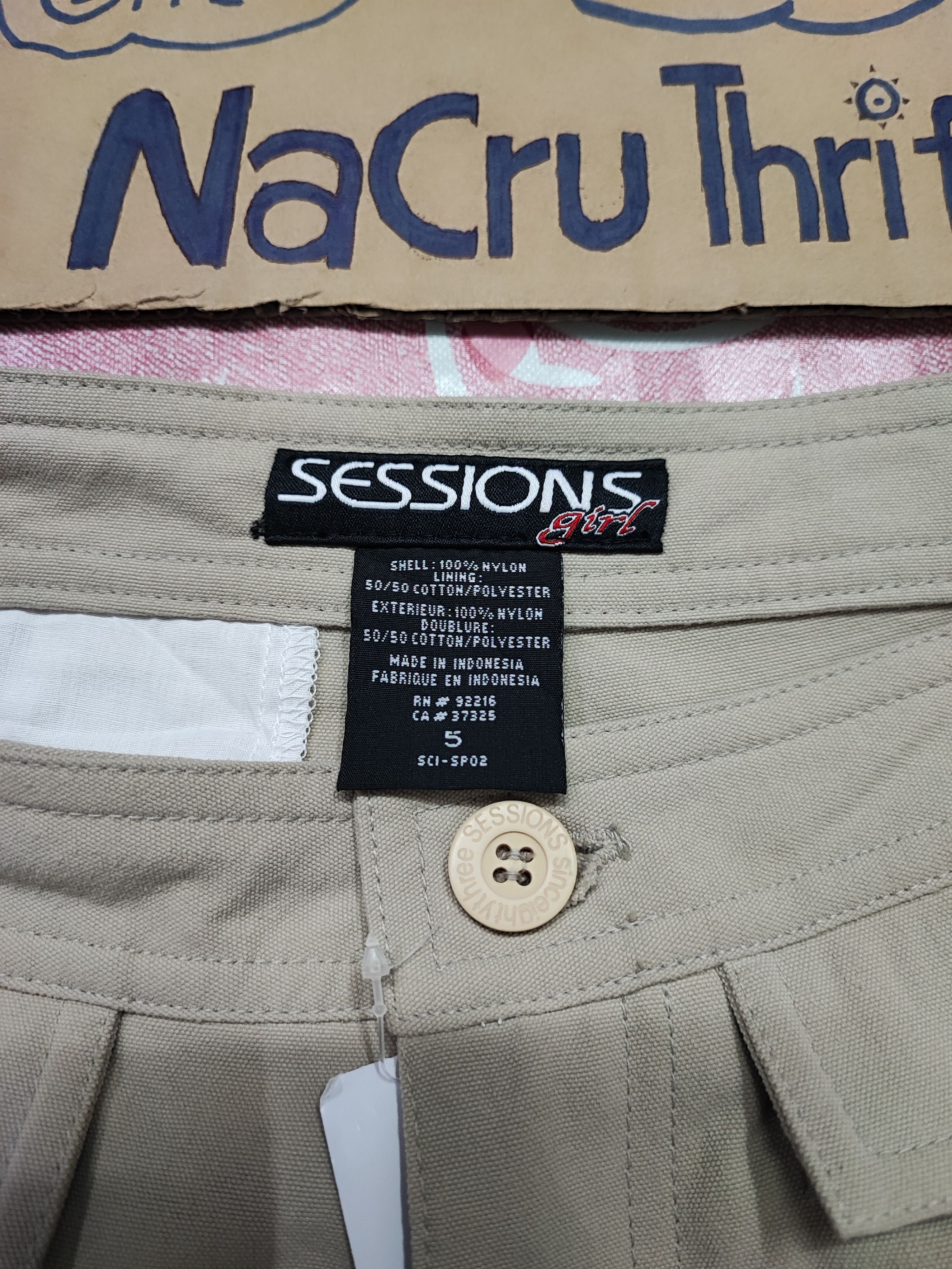 Sessions Cargo Light Pants Session Girl Brooklyn Khaki Size 31" - 13 Thumbnail