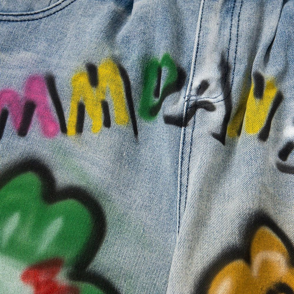 Jean Men's floral graffiti print loose denim shorts Size US 32 / EU 48 - 4 Thumbnail
