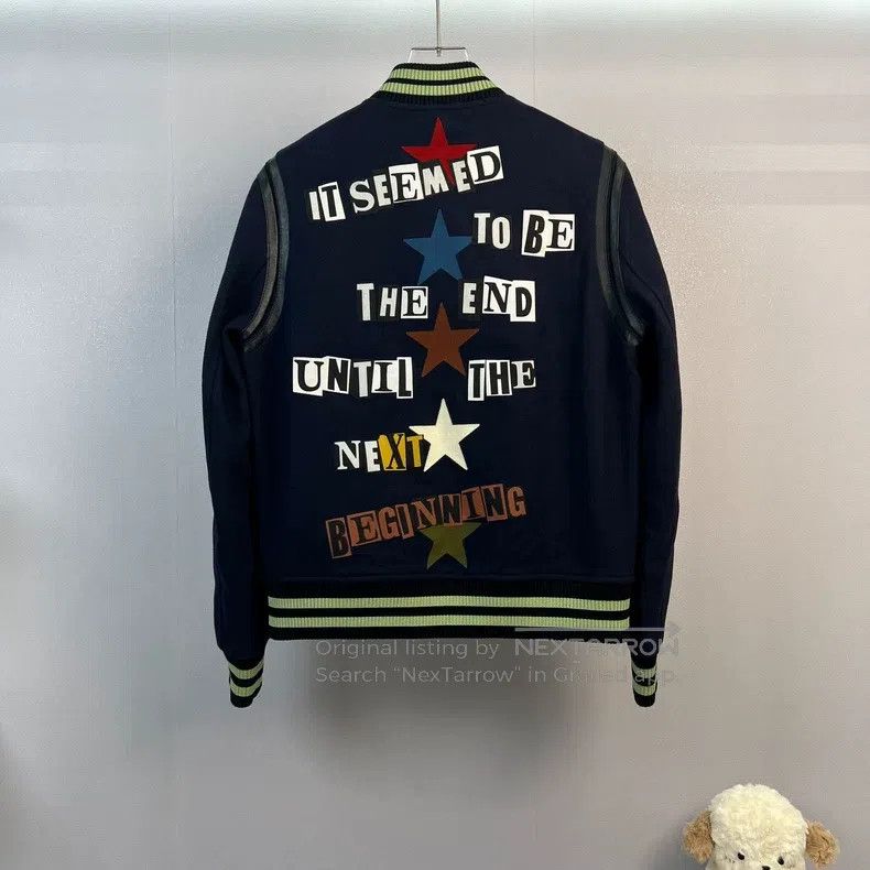 Valentino Valentino Monogram sticker single-breasted wool baseball j Size US L / EU 52-54 / 3 - 2 Thumbnail