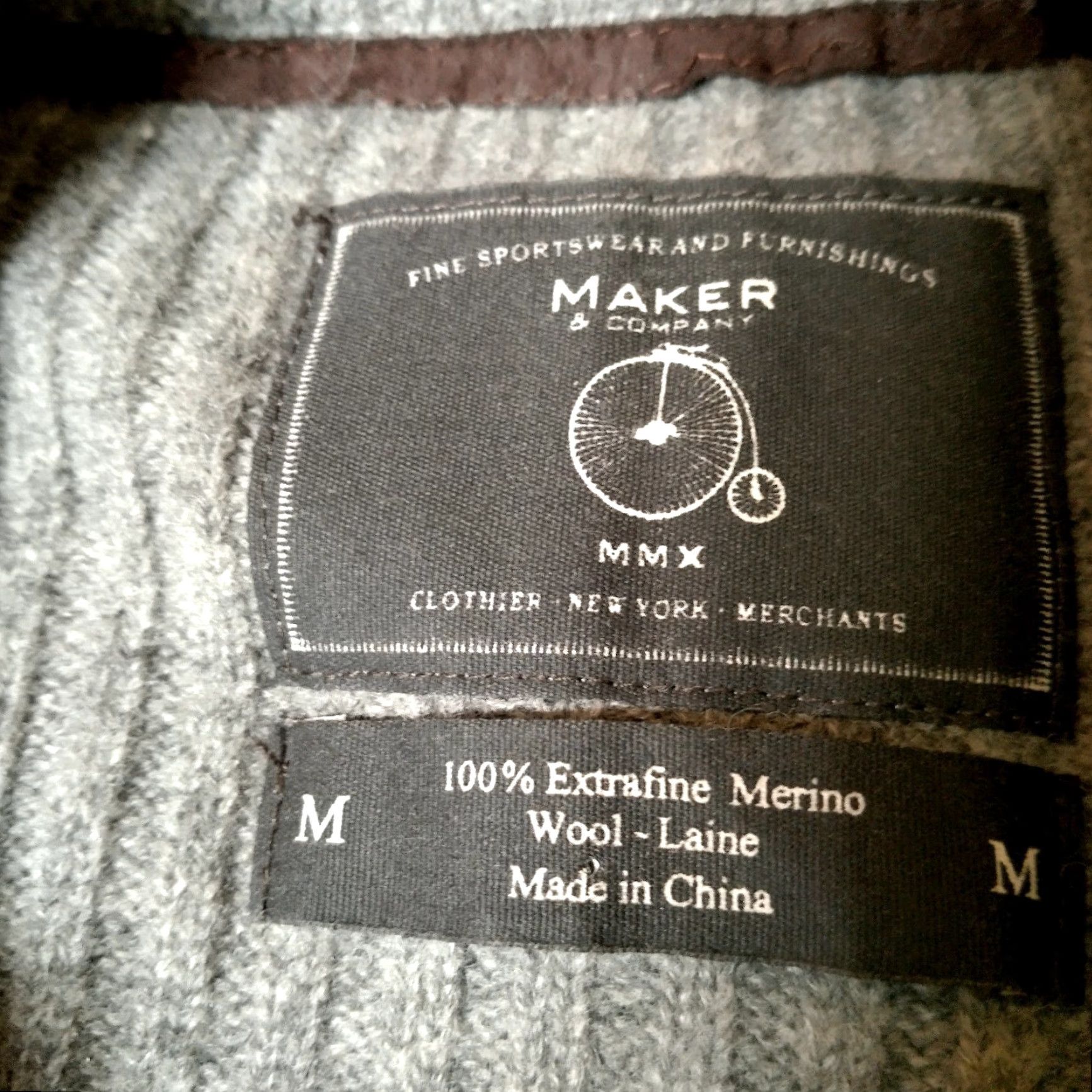 Vintage VINTAGE Maker & Co. Cardigan Sweater M Gray Extra Fine Merino Wool Quilted Slim Fit Mens Size US M / EU 48-50 / 2 - 5 Thumbnail