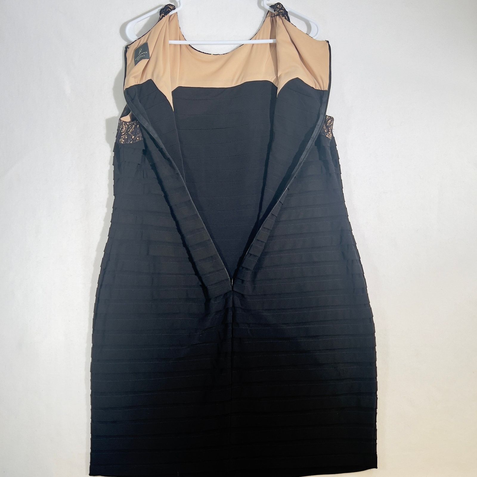Adrianna Papell Adrianna Papell Above Knee Dress A-Line Woman Black Lace Top Size ONE SIZE - 11 Thumbnail