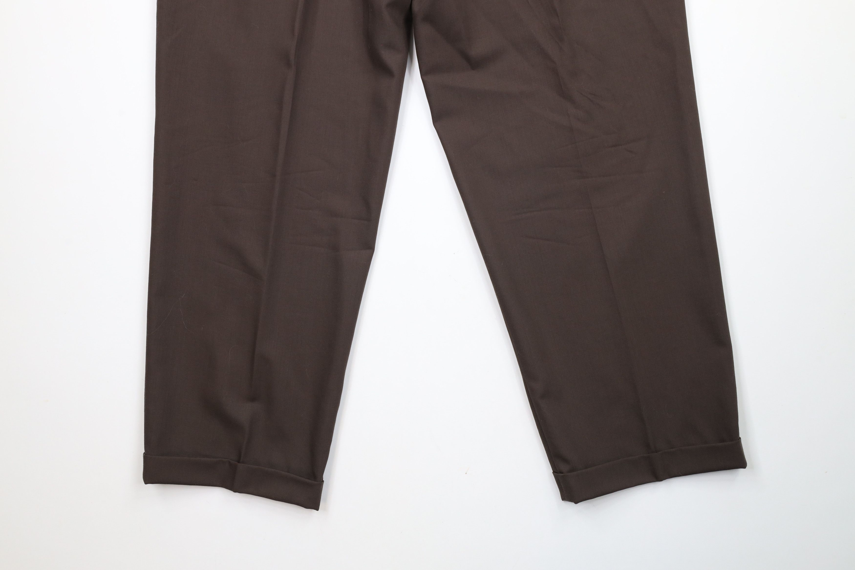 Vintage Vintage 90s Streetwear Wool Wide Leg Chino Pants Brown Size US 34 / EU 50 - 12 Thumbnail