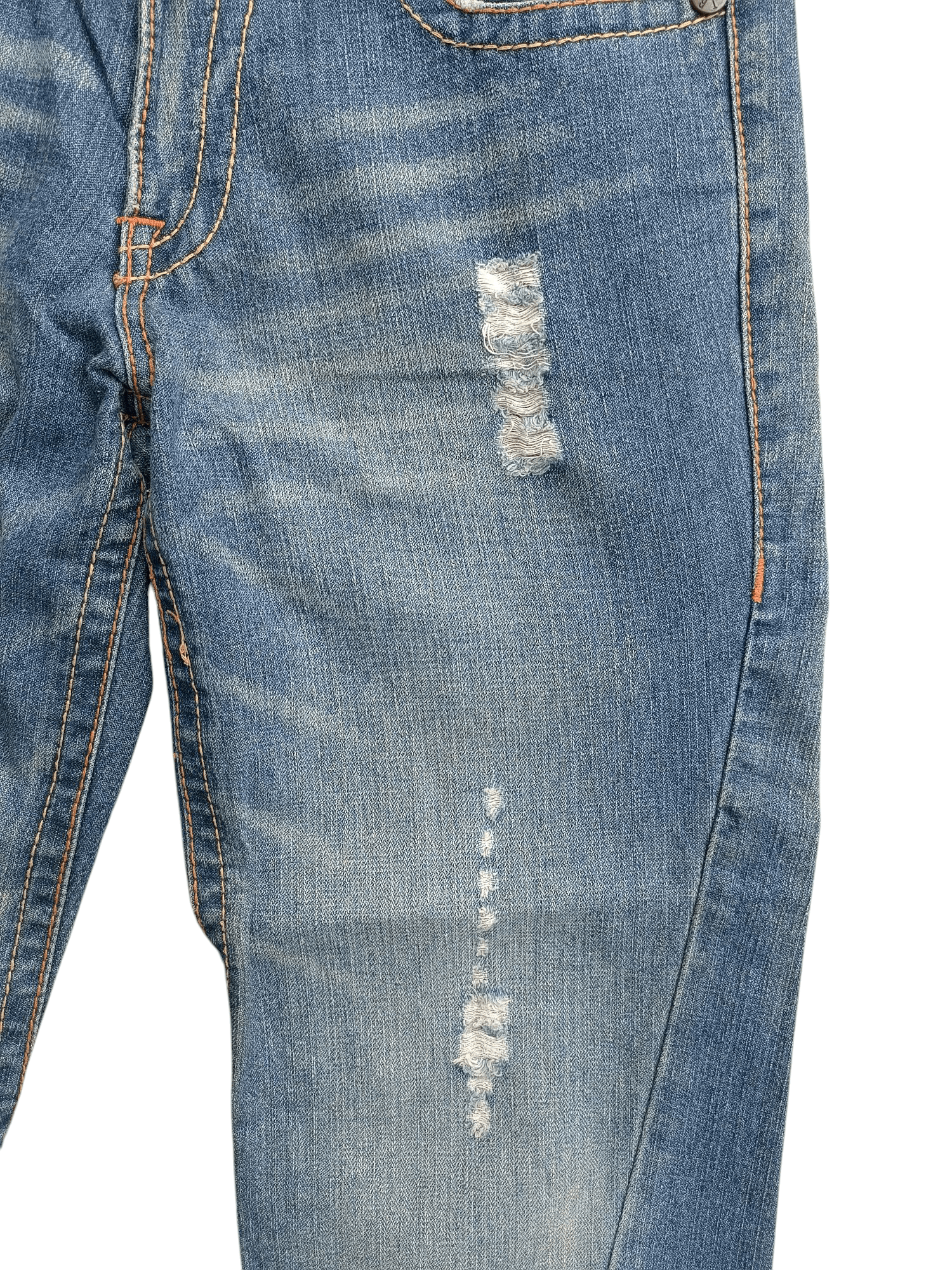 True Religion × Vintage FLARED🔥True Religion Joey Big T Rainbow Distressed Jeans Size US 30 / EU 46 - 8 Thumbnail