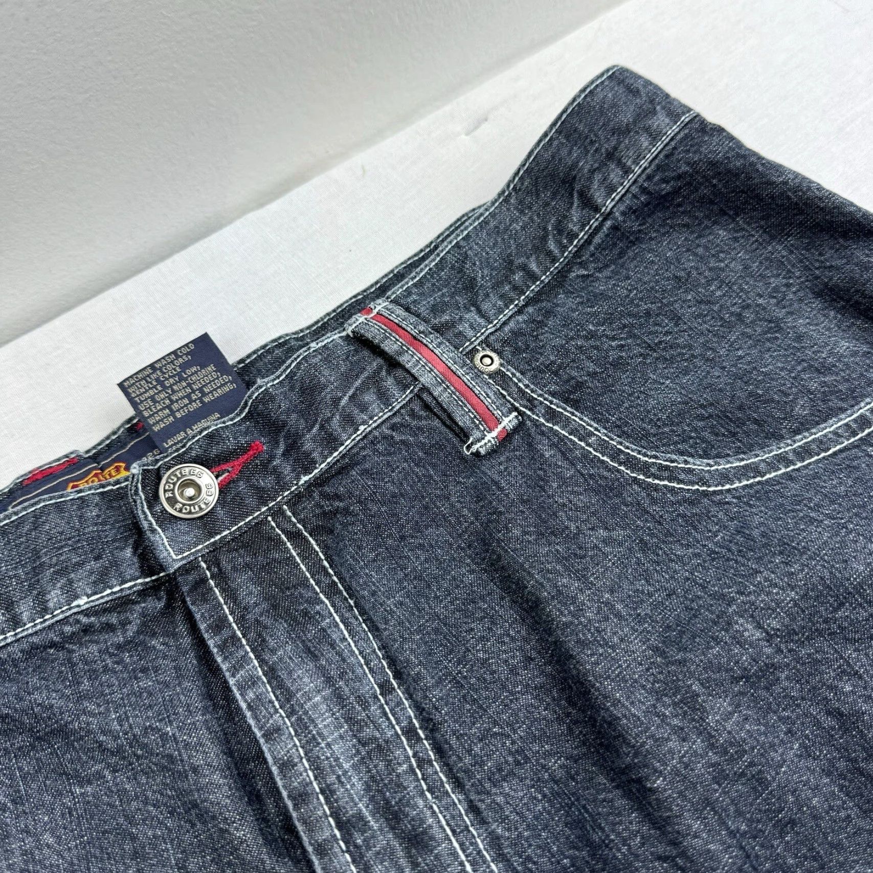 Route 66 VINTAGE Route 66 Jeans Black Wide Leg Adult 35x27 High Rise Relaxed Fit Y2K Grunge Mens Size US 35 - 6 Thumbnail