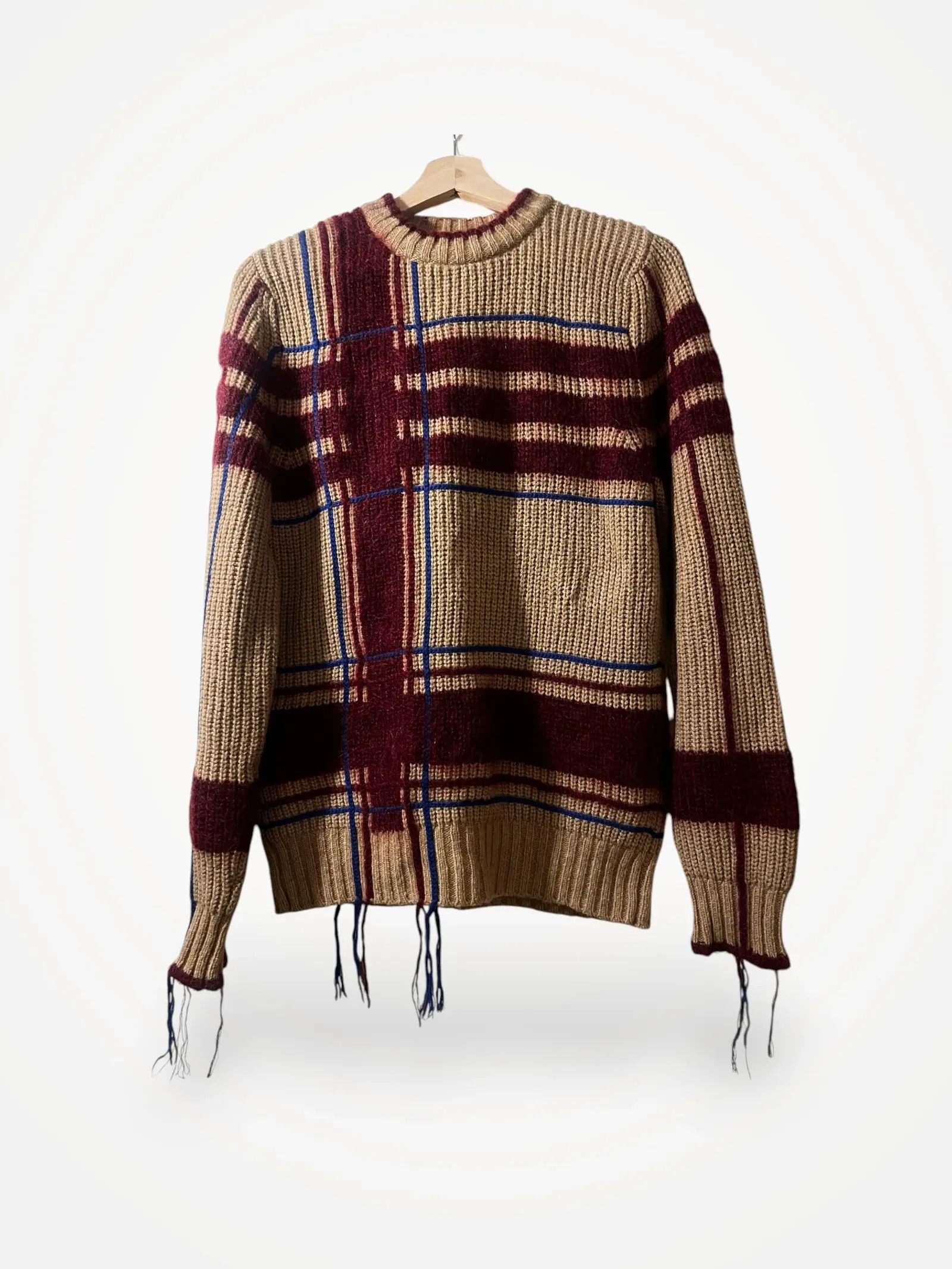 Tory Burch Tory Burch Eden Plaid Fringe Sweater Sweater Size M / US 6-8 / IT 42-44 - 1 Thumbnail