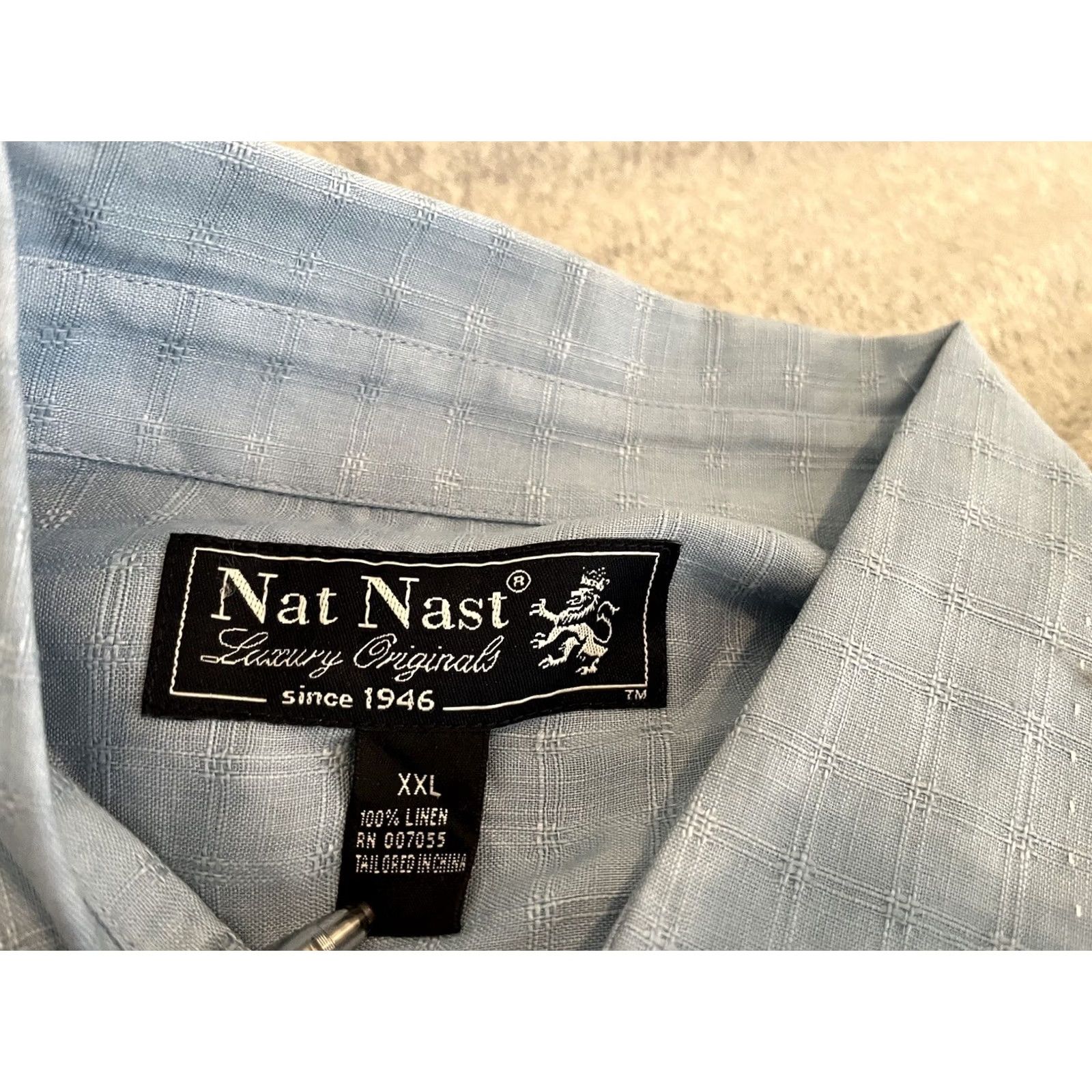 Nat Nast Nat Nast Linen Blue Shirt Mens 2XL Short Sleeve Button-Up Blue Mens 2XL Linen Shirt Nat Nast Linen Blue Shirt 2XL Mens Short Sleeve Button-Up Size US XXL / EU 58 / 5 - 2 Thumbnail