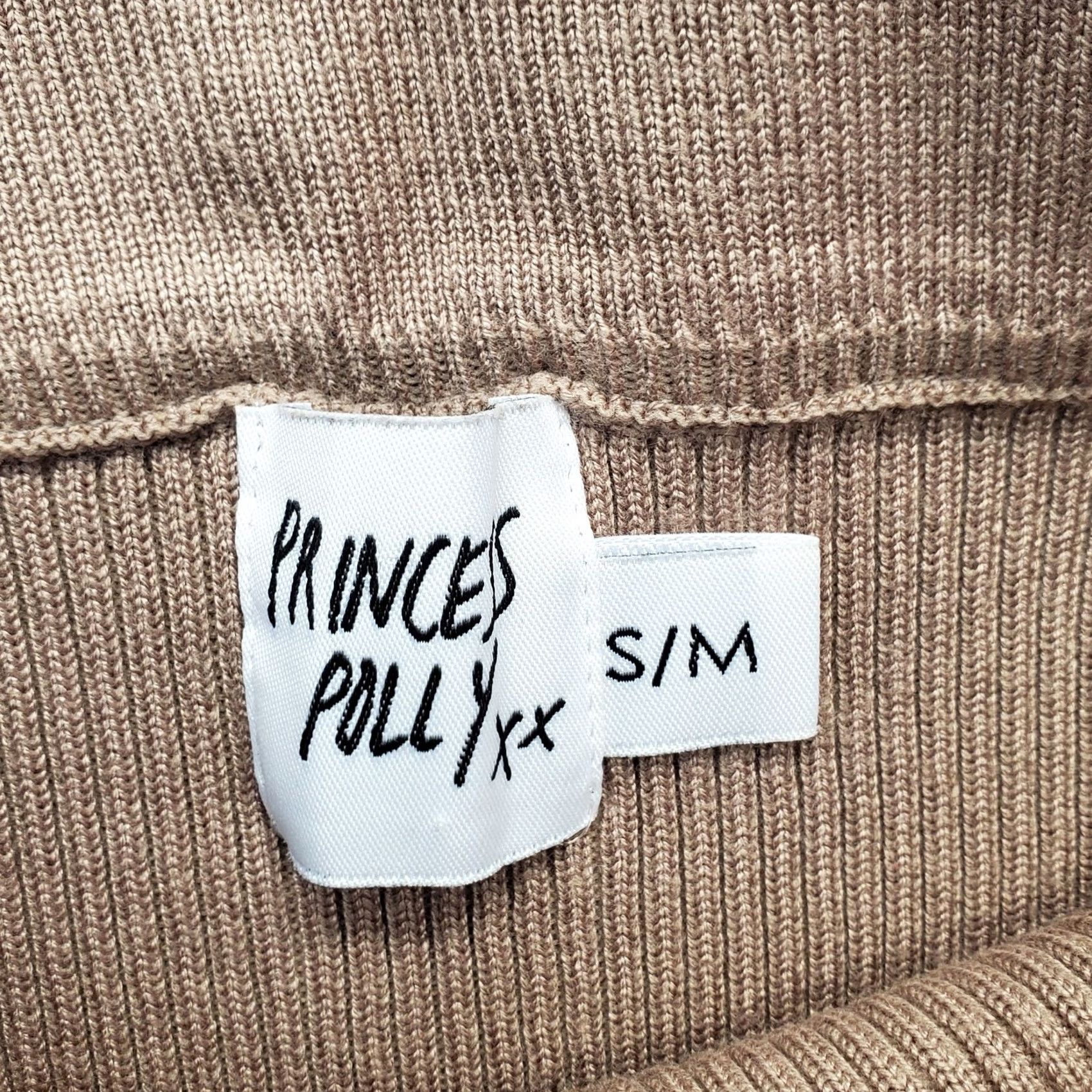 PRINCESS POLLY Princess Polly Skirt Womens S/M Brown Ribbed Slit Pull On Midi Straight & Pencil Modern Casual/Party/Cocktail Size 28" / US 6 / IT 42 - 5 Thumbnail