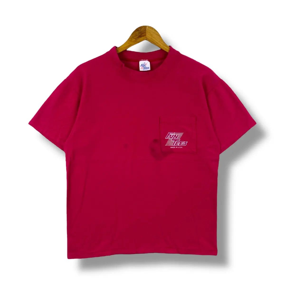 Vintage Vintage 90's FUN TEES Pocket Tee Shirt Medium Size Size US M / EU 48-50 / 2 - 1 Thumbnail