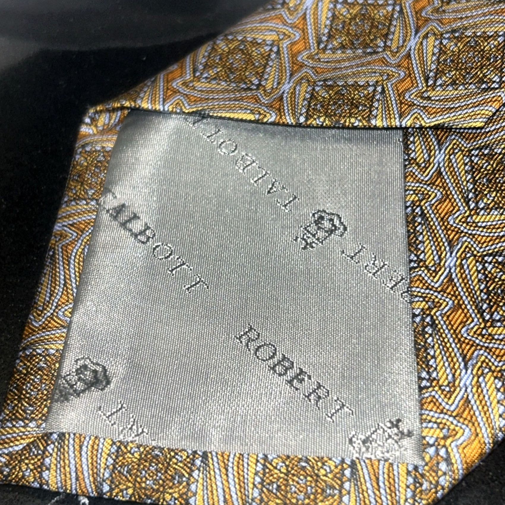 Robert Talbott Robert Talbott Tie Geometric Designer Silk Wide Gold Mens 56 1/2" x 4" Short Vintage No Size ONE SIZE - 7 Thumbnail