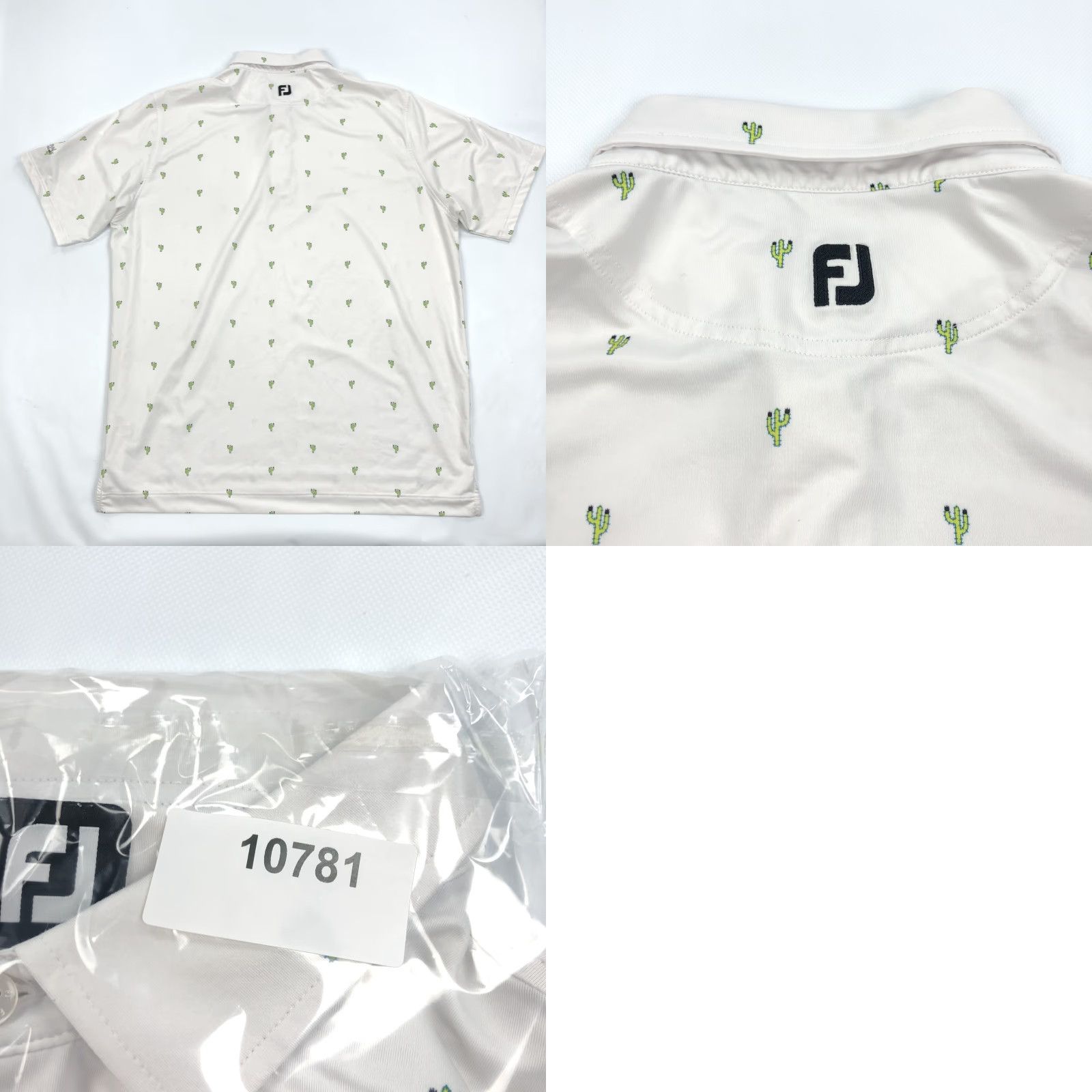 Footjoy FootJoy Polo Shirt Men 2XL White Cactus Print Golf Performance Breathable Moisture Wicking Short Sleeve Shirt Mens Size US XXL / EU 58 / 5 - 9 Thumbnail