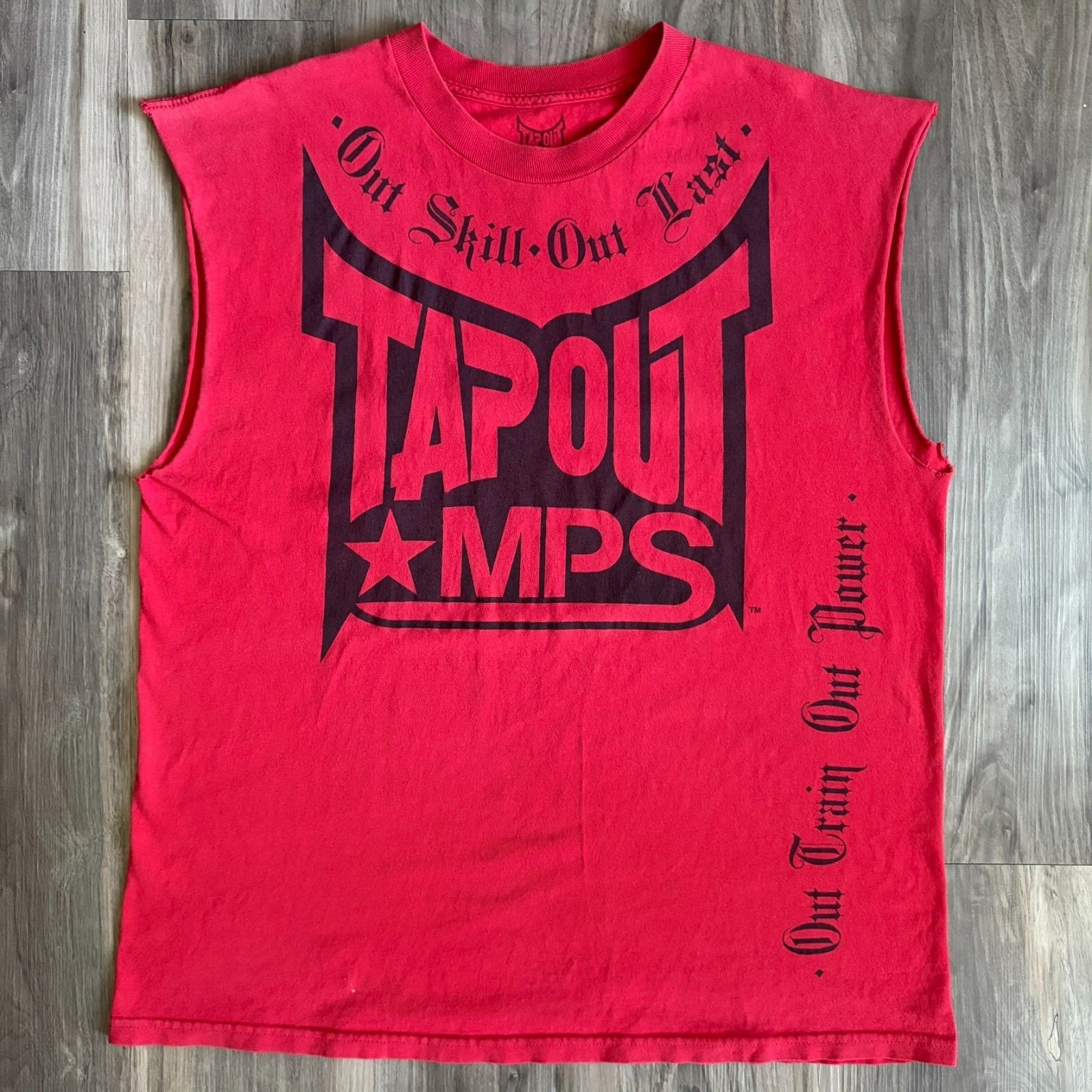 Tapout × Vintage Vintage Y2K Tapout T-Shirt Sz XL Chopped Sleeveless Red MMA Size US XL / EU 56 / 4 - 1 Thumbnail