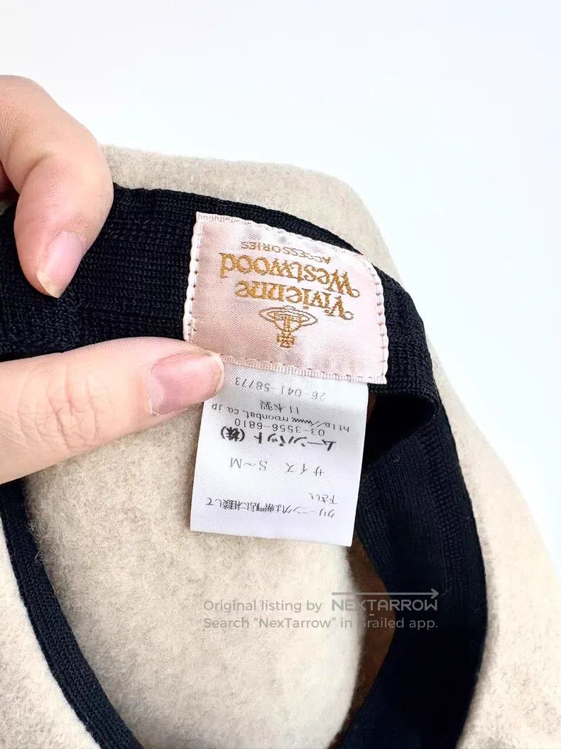 Vivienne Westwood Vivienne Westwood Big Saturn Embroidered Beige Beret Size ONE SIZE - 7 Thumbnail