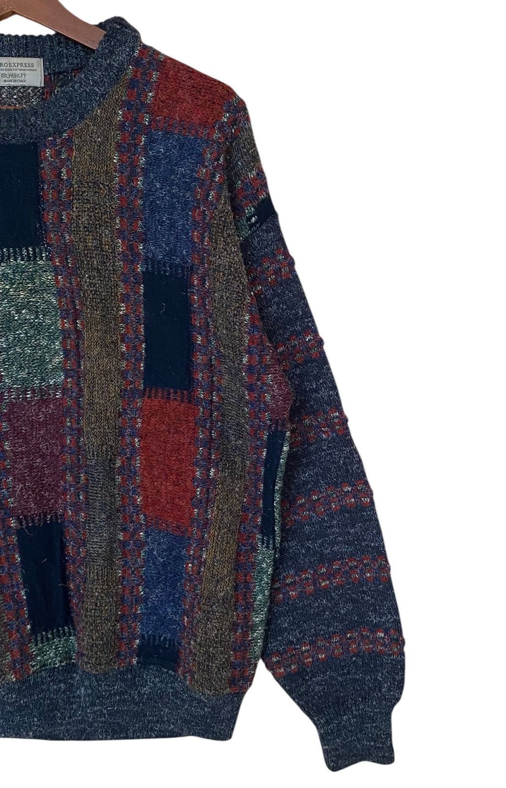 Vintage Vintage Brand Euro Express Patchwork Fleece 1990s Size US L / EU 52-54 / 3 - 4 Thumbnail