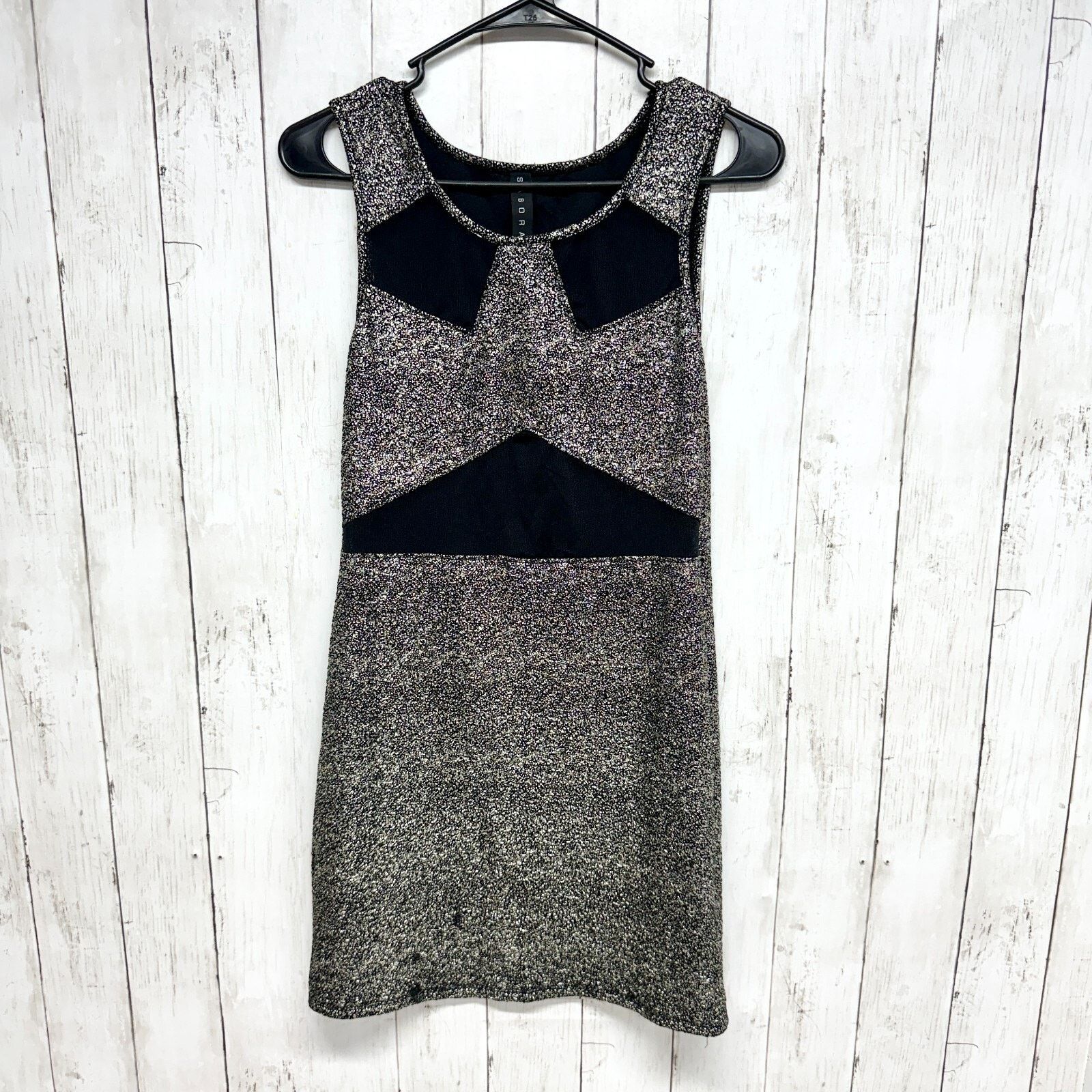 Other Sabora Dress Large Sleeveless Crew Midi Gray Sparkle Mesh Size L / US 10 / IT 46 - 1 Thumbnail